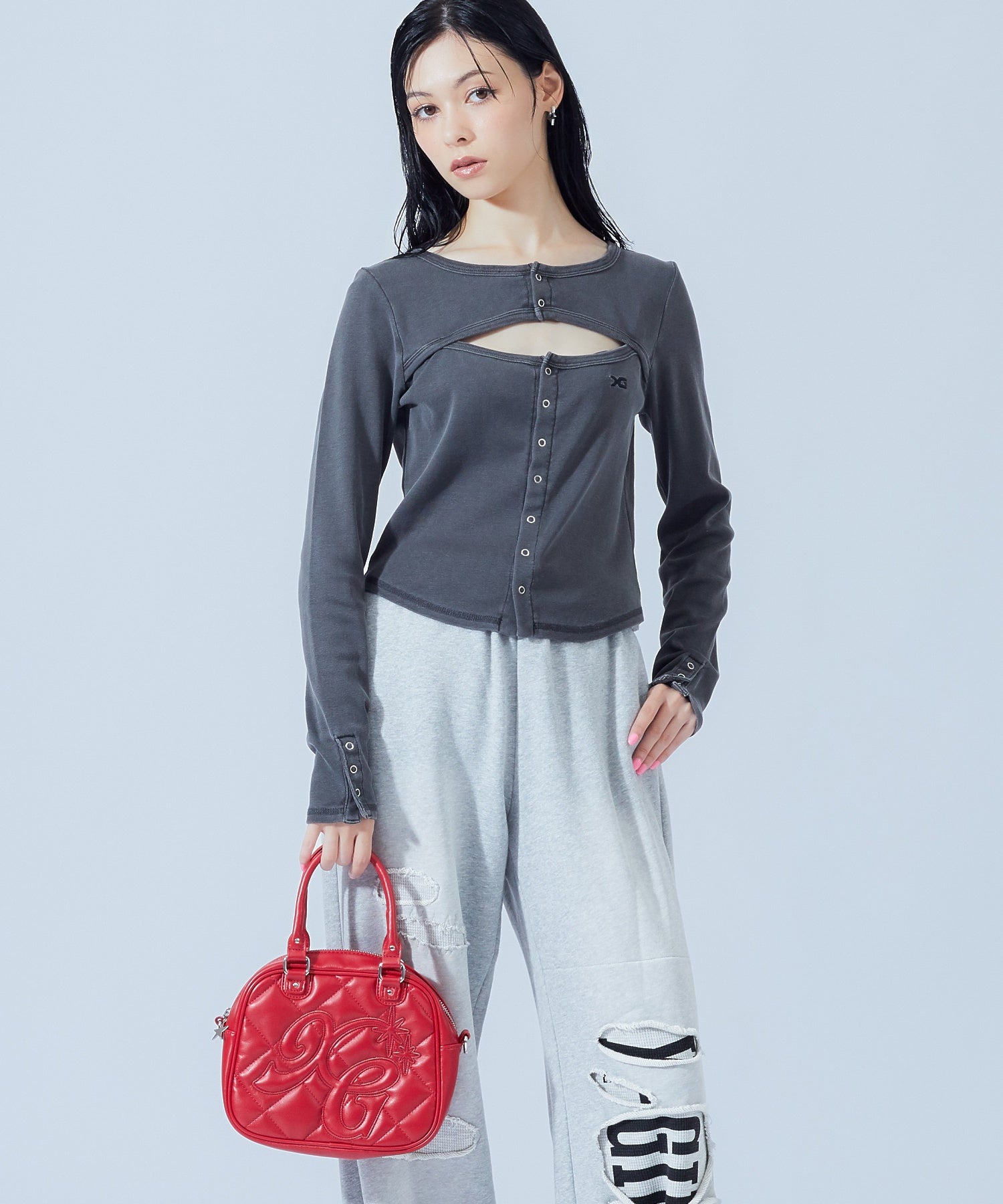 XG LOGO QUILTED BOSTON BAG