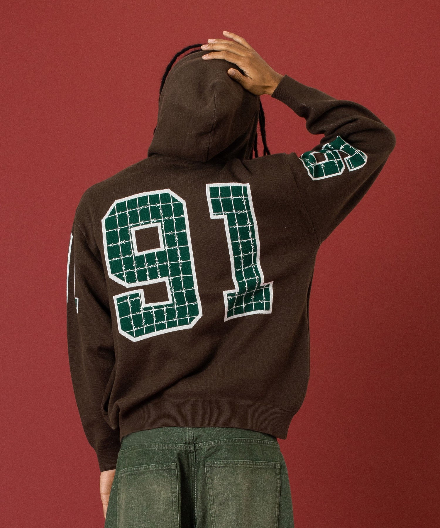 JACQUARD BARBED WIRE ZIP KNIT