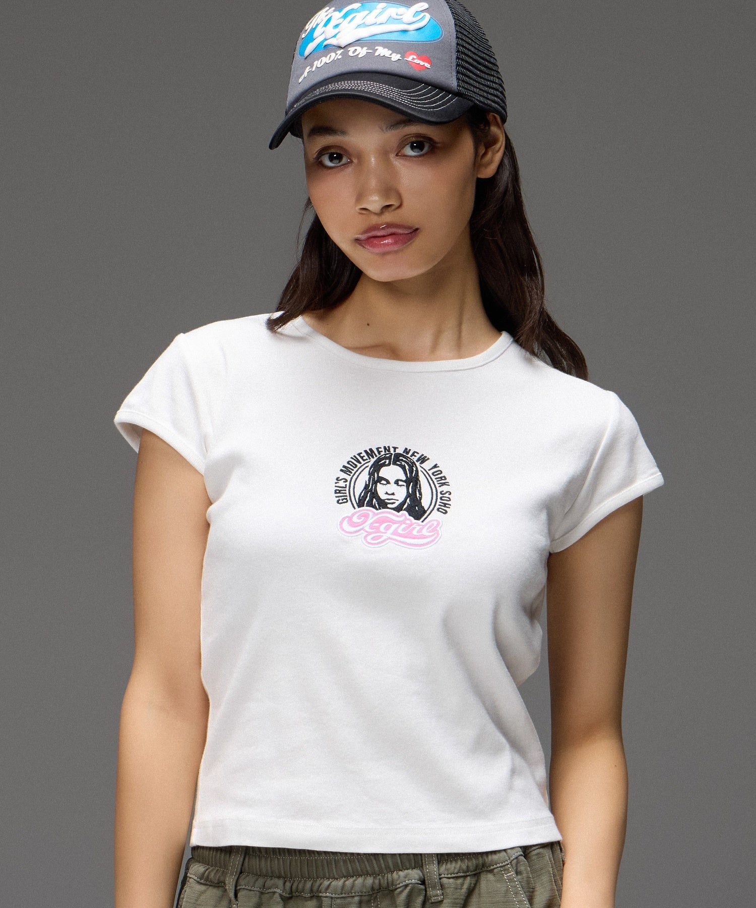 FACE AND LOGO PATCH S/S BABY TEE