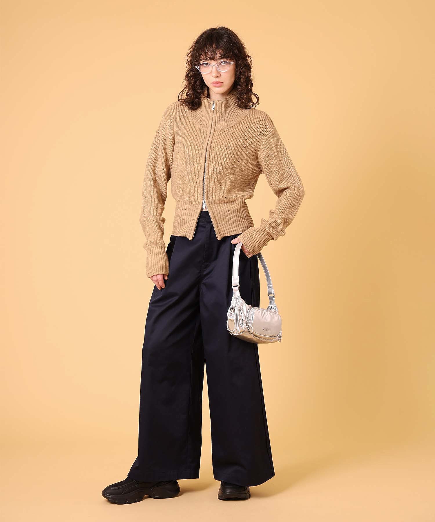 ネップジップアップセーター