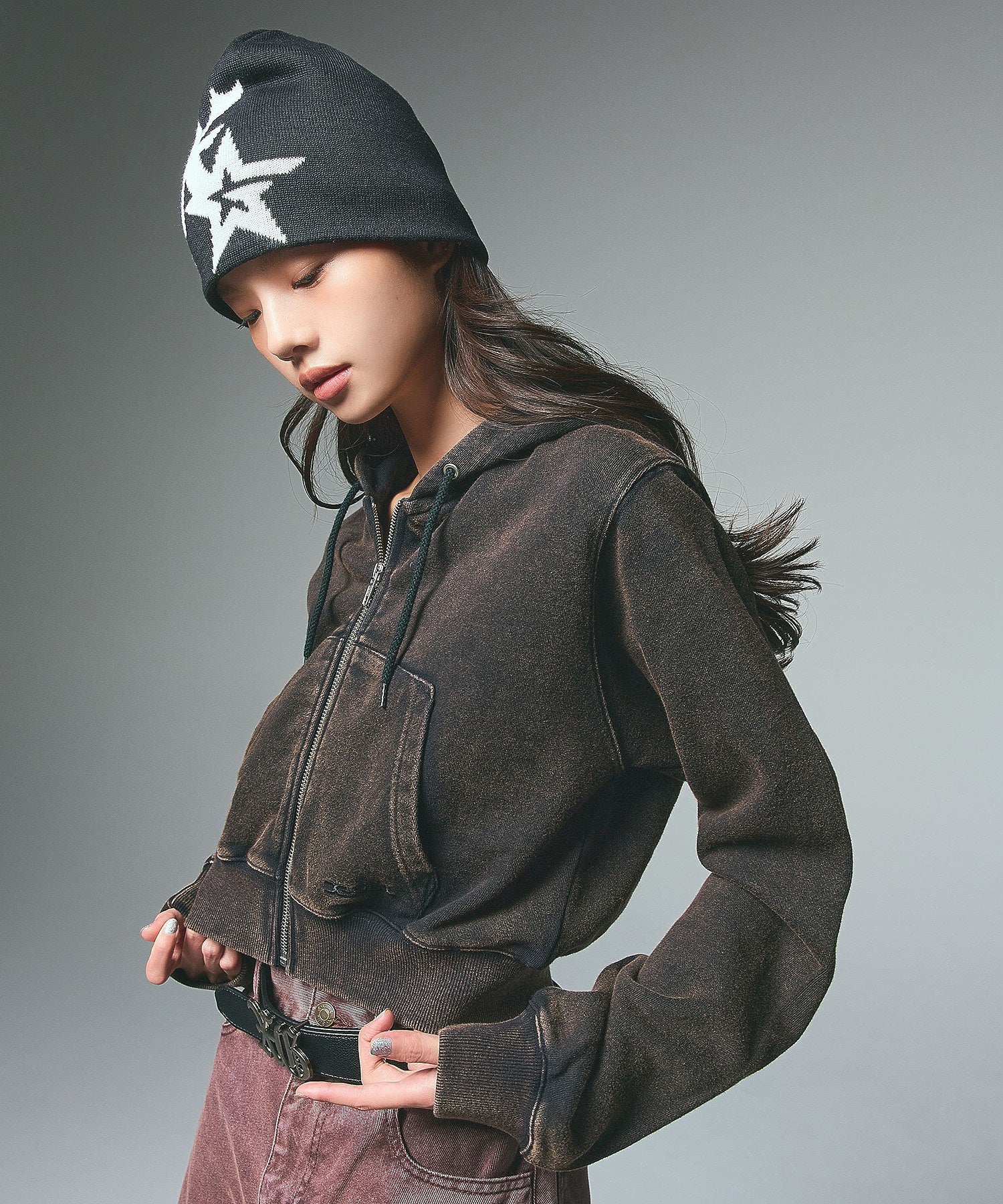 DUSTY COMPACT ZIP UP SWEAT HOODIE