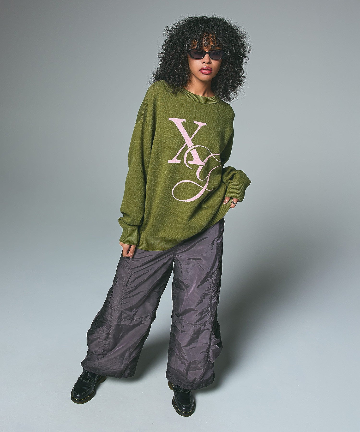 XG MONOGRAM LOGO JACQUARD KNIT TOP