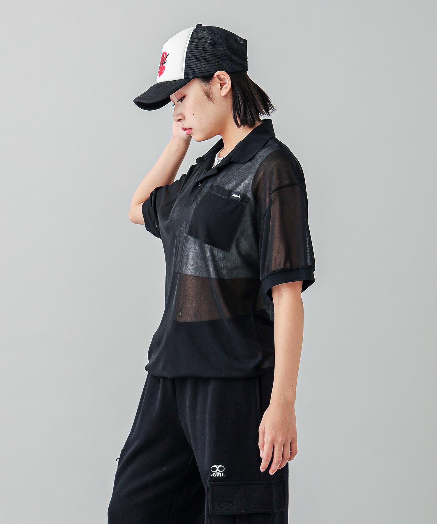 SHEER POLO TOP