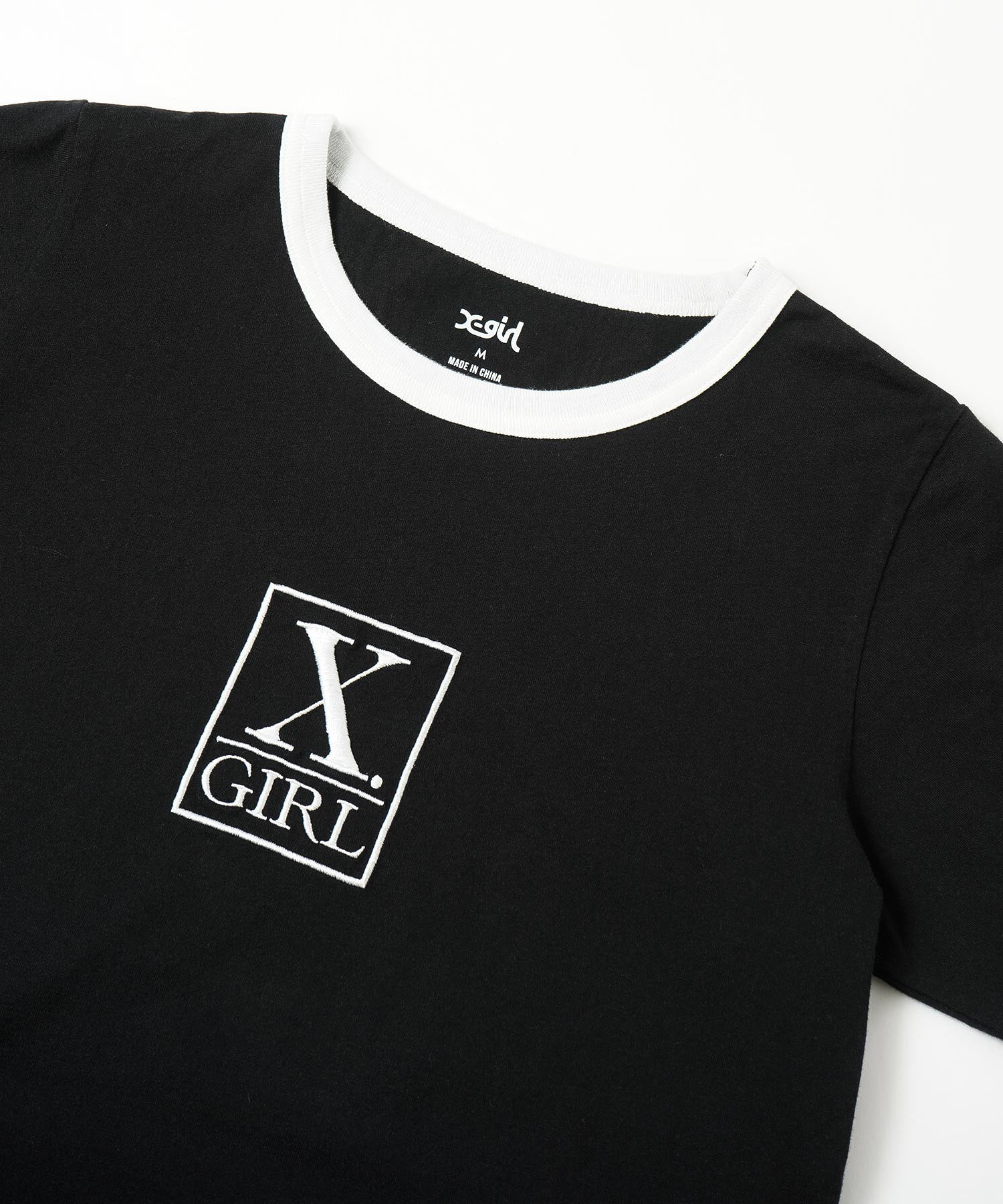 SQUARE LOGO S/S CLASSIC RINGER TEE X-girl