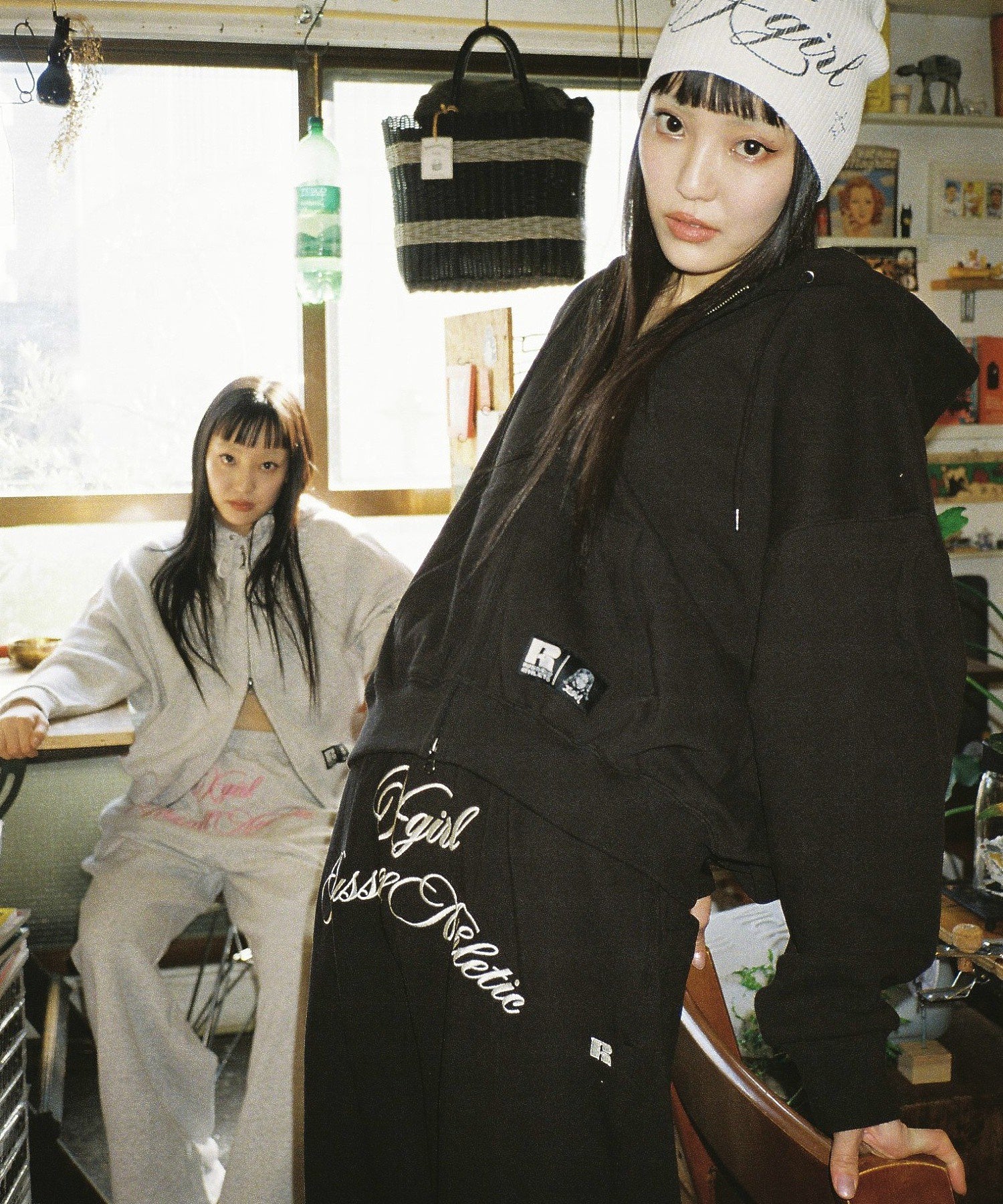 X-girl × Russell SCRIPT LOGO SWEATPANTS