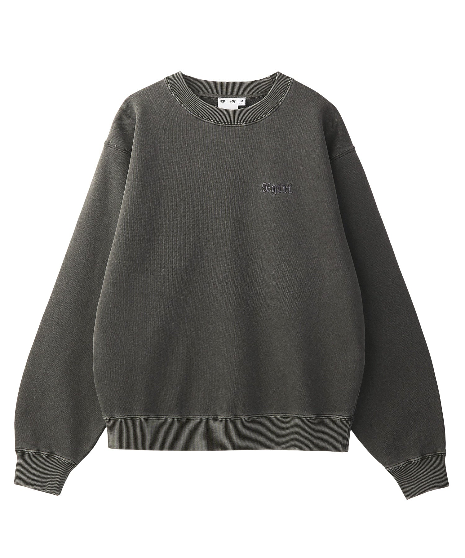 LOGO PATCH PIGMENT DYED CREWNECK SWEAT TOP