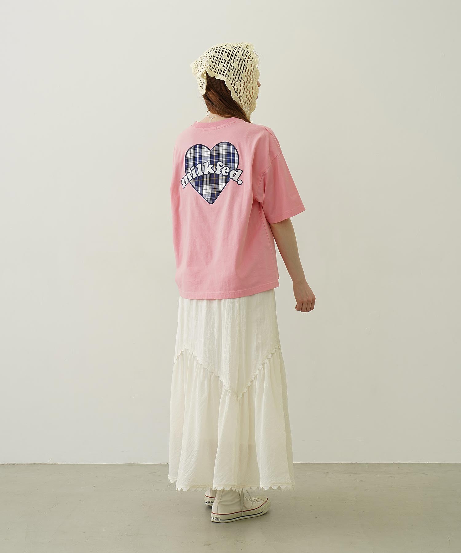 PLAID HEART WIDE S/S TEE