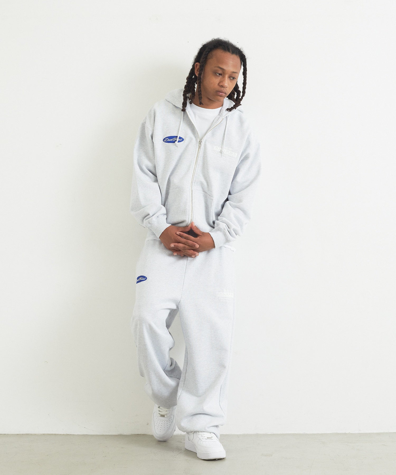 DAMAGED ZIP HOODED SWEATSHIRT