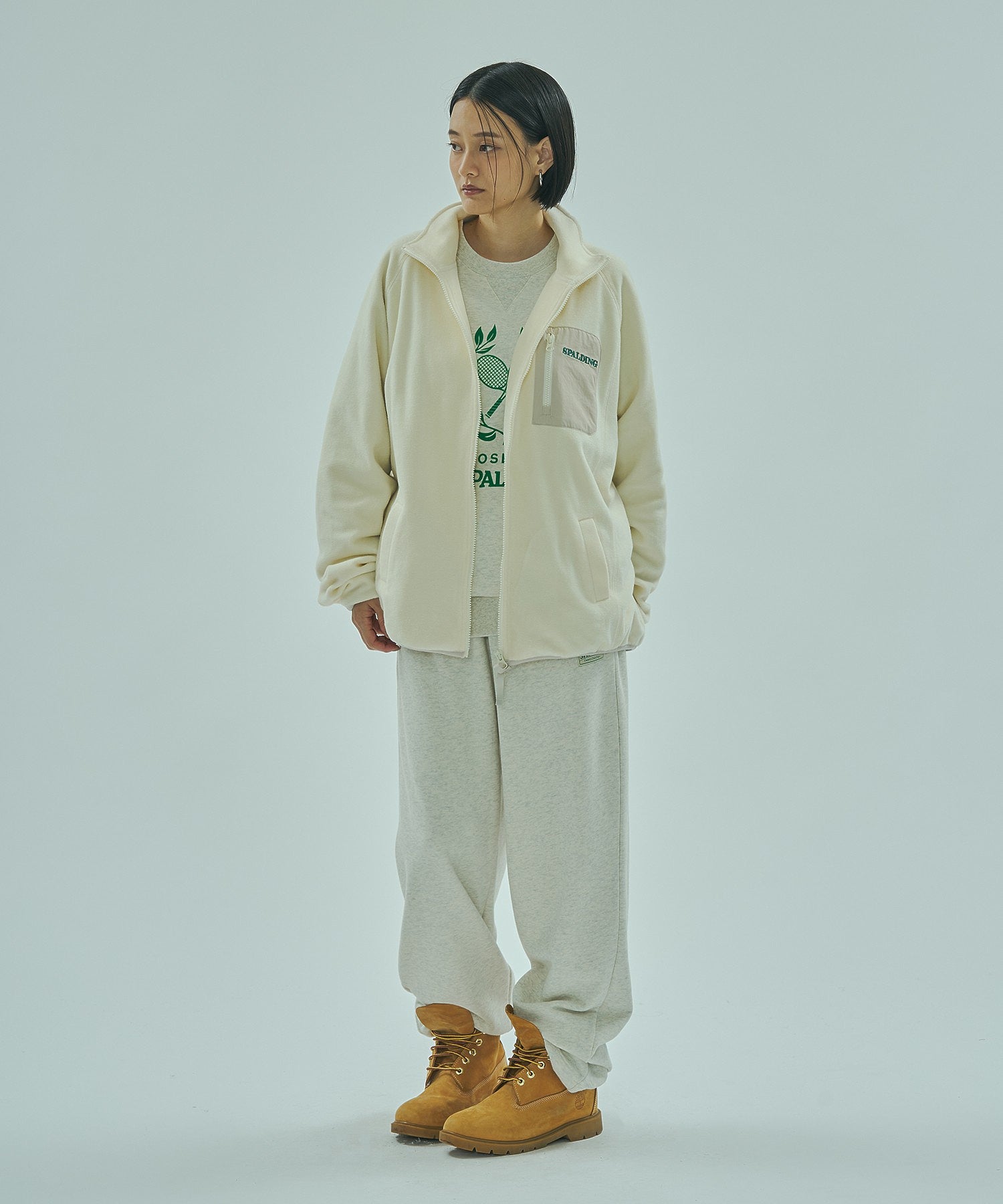 SPALDING x ROSE BUD FLEECE JACKET