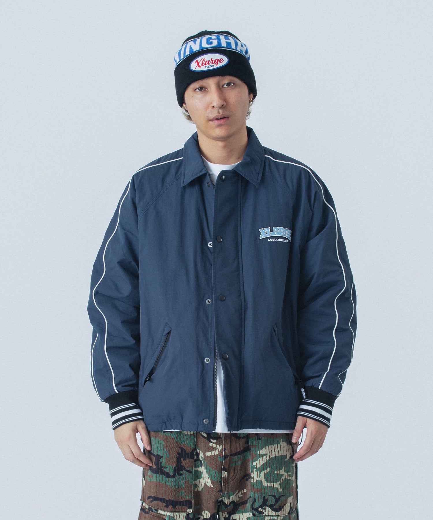 NYLON PIPING COACH JACKET