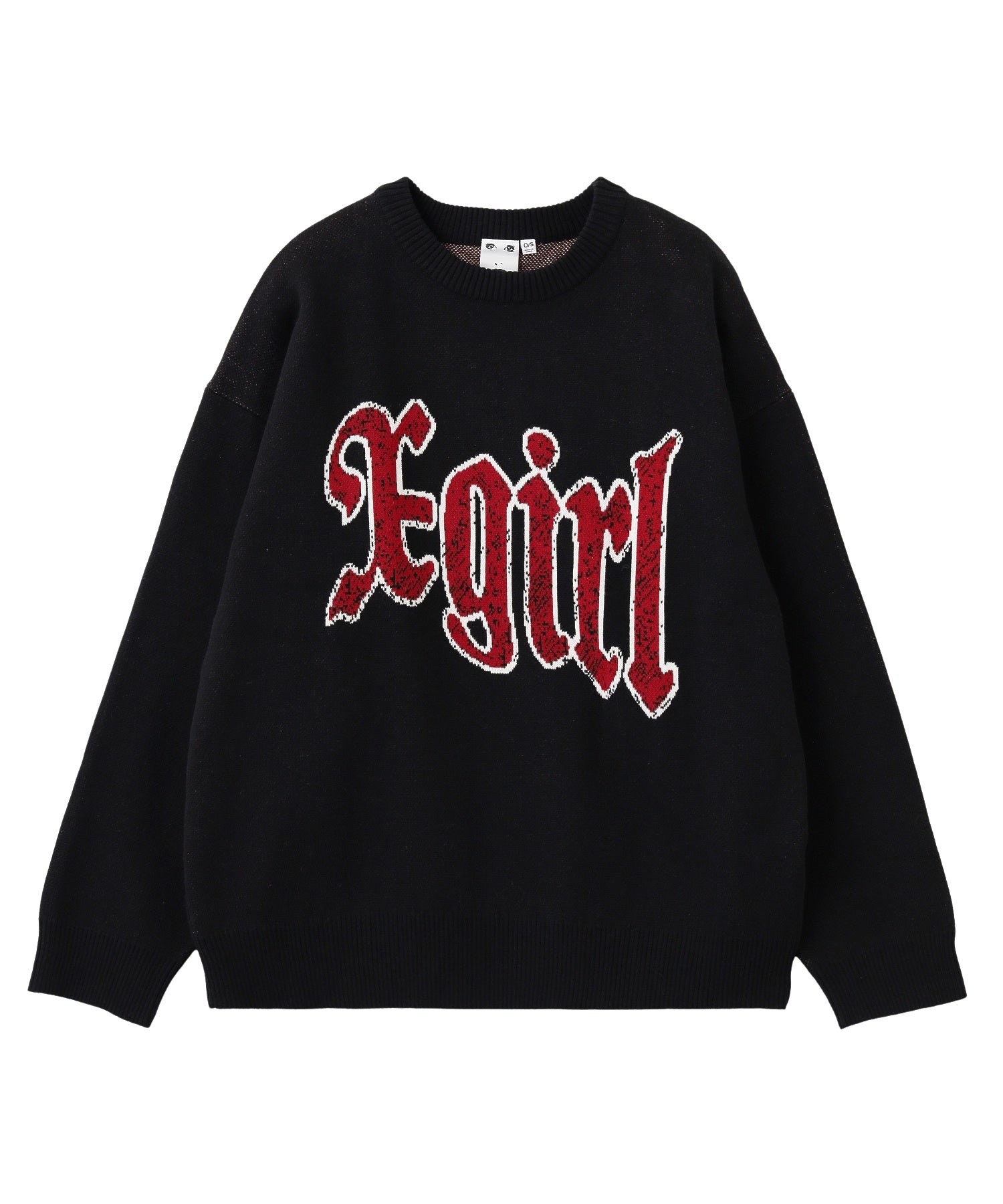 SCRATCHED LOGO JACQUARD KNIT TOP