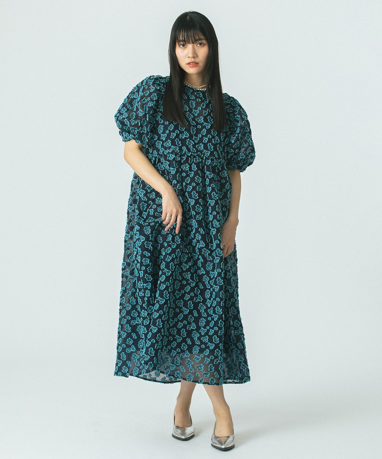 FLOWER JACQUARD DRESS