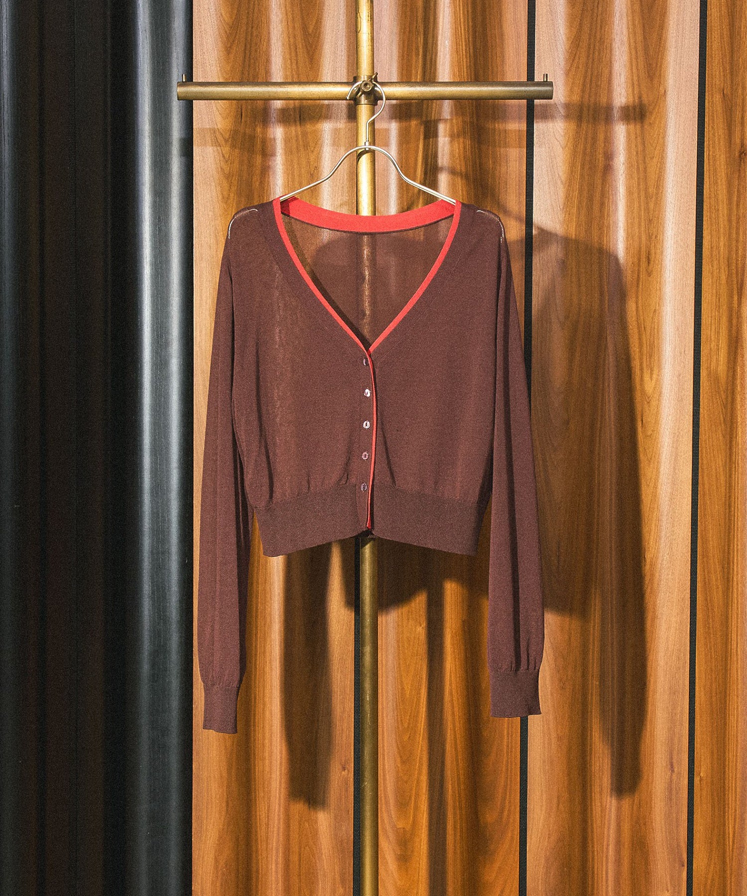 KNITTED RIB CARDIGAN