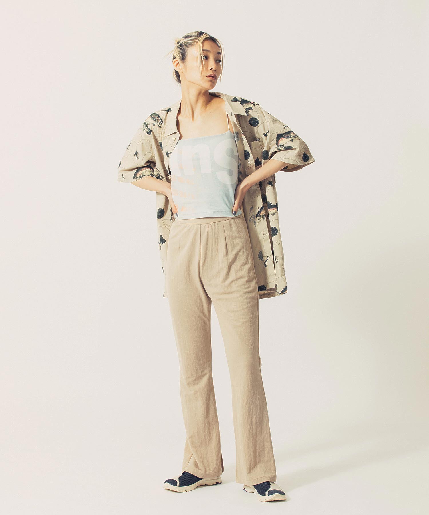 CLANE /クラネ/ SOFT JERSEY FLARE PANTS 12110-7162