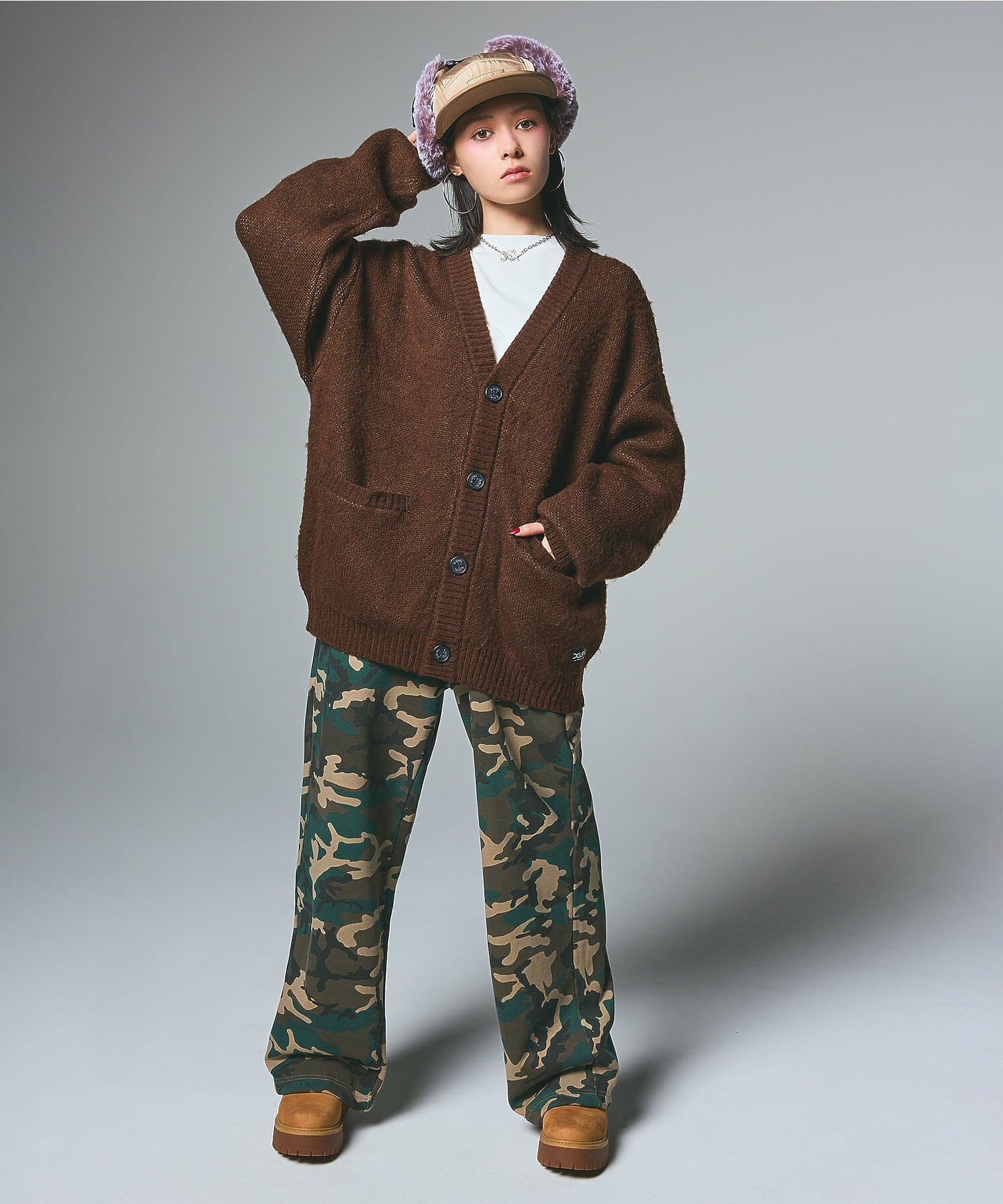 FACE JACQUARD KNIT CARDIGAN