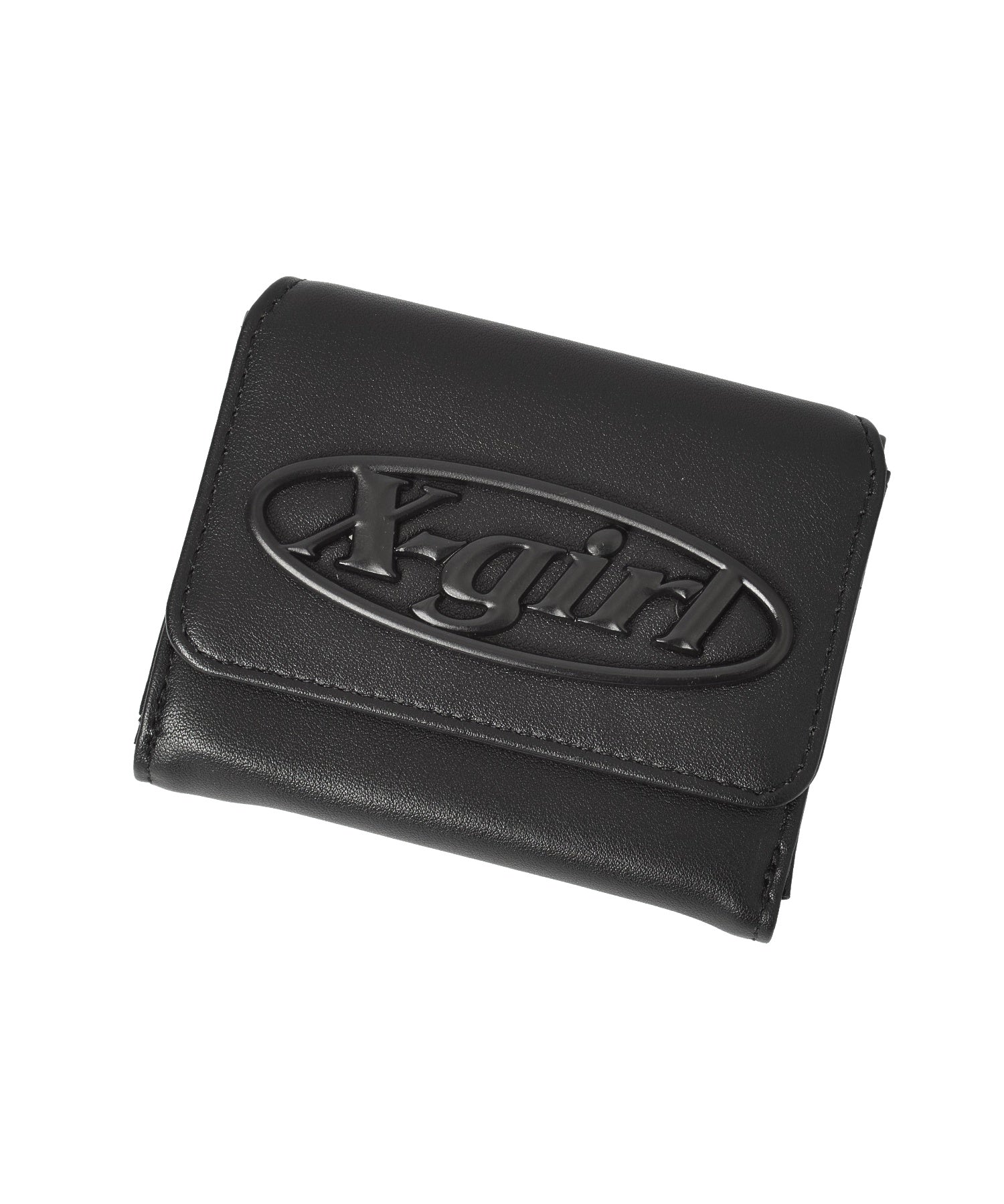 TONAL OVAL LOGO BUCKLE FAUX LEATHER MINI WALLET
