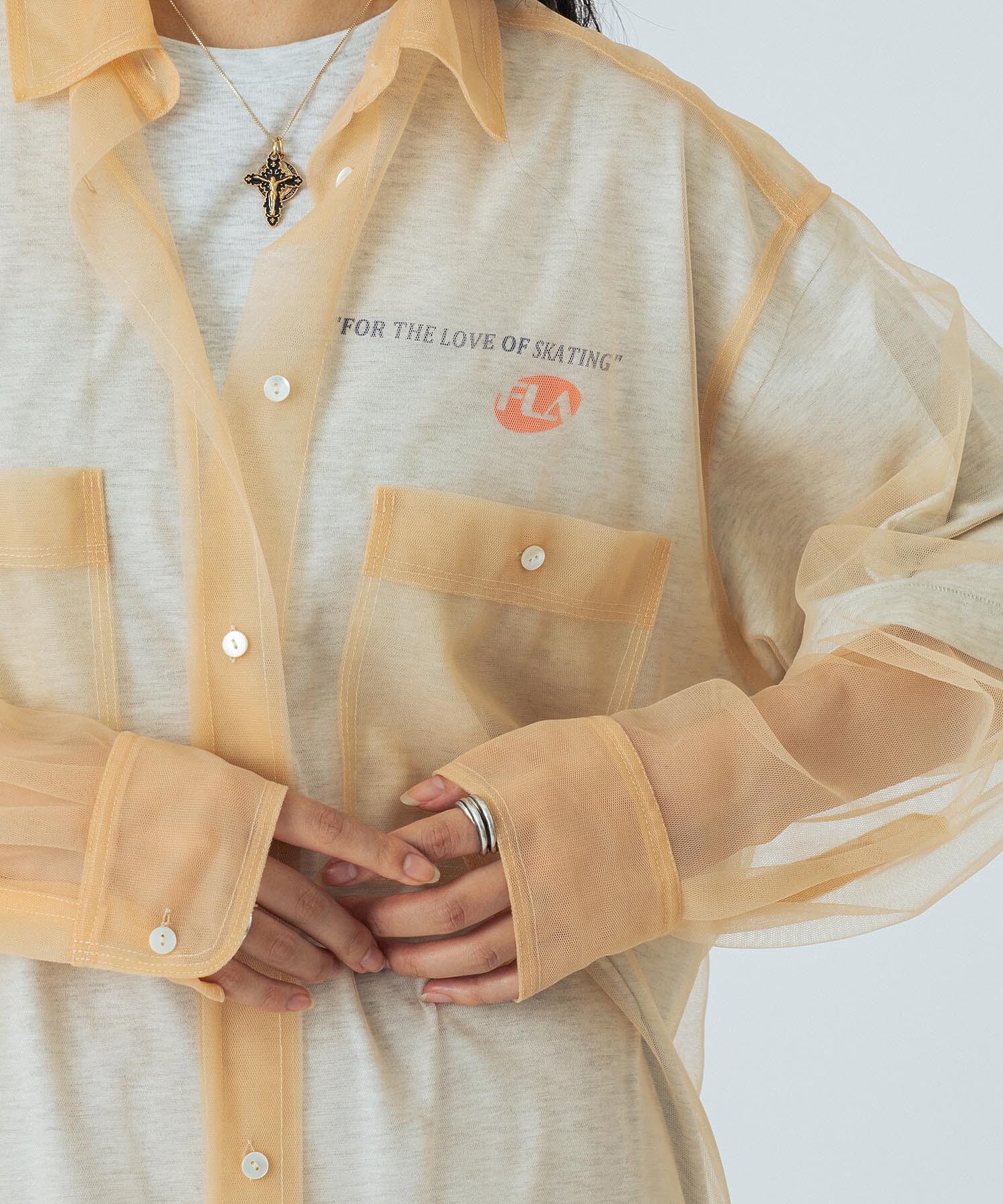 CREOLME/SHEER L/S SHIRT