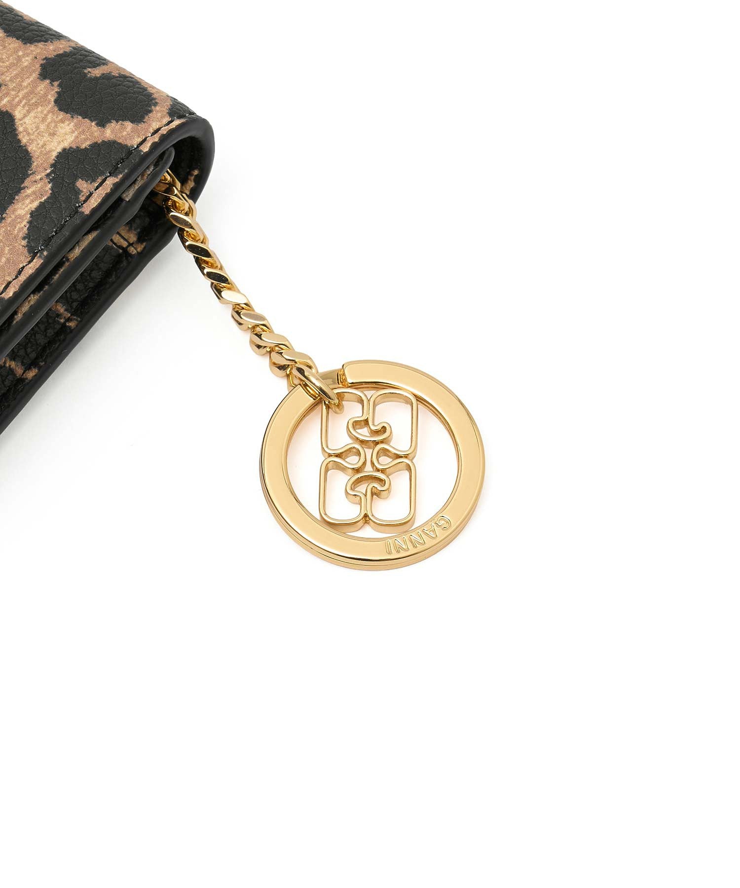 GANNI/BOU CARD HOLDER WITH FLAP PRINTED GRAINED