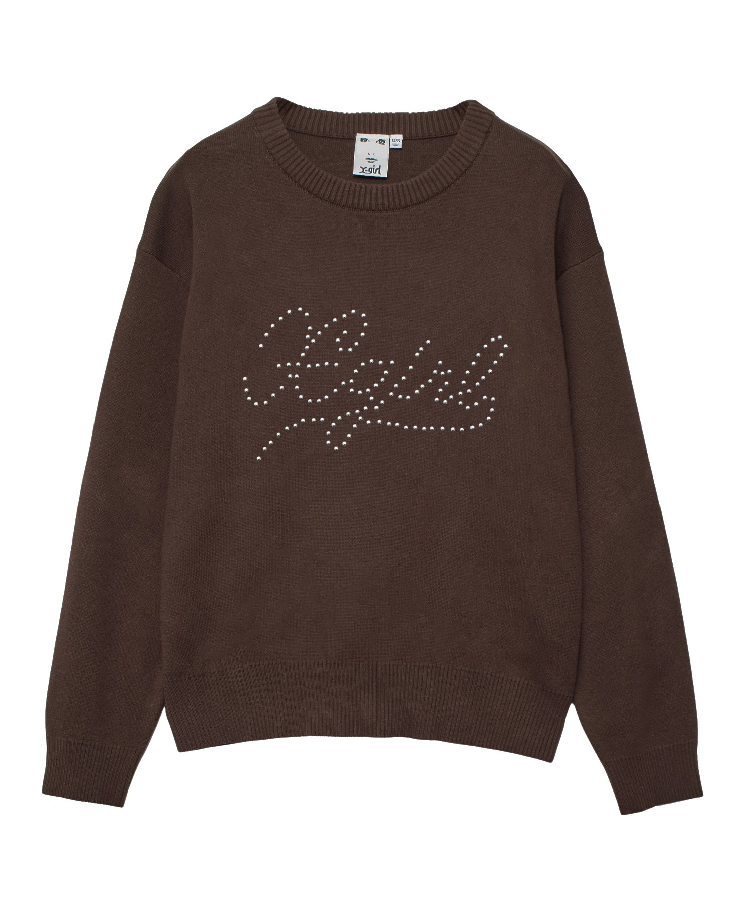 STUDDED LOGO KNIT TOP