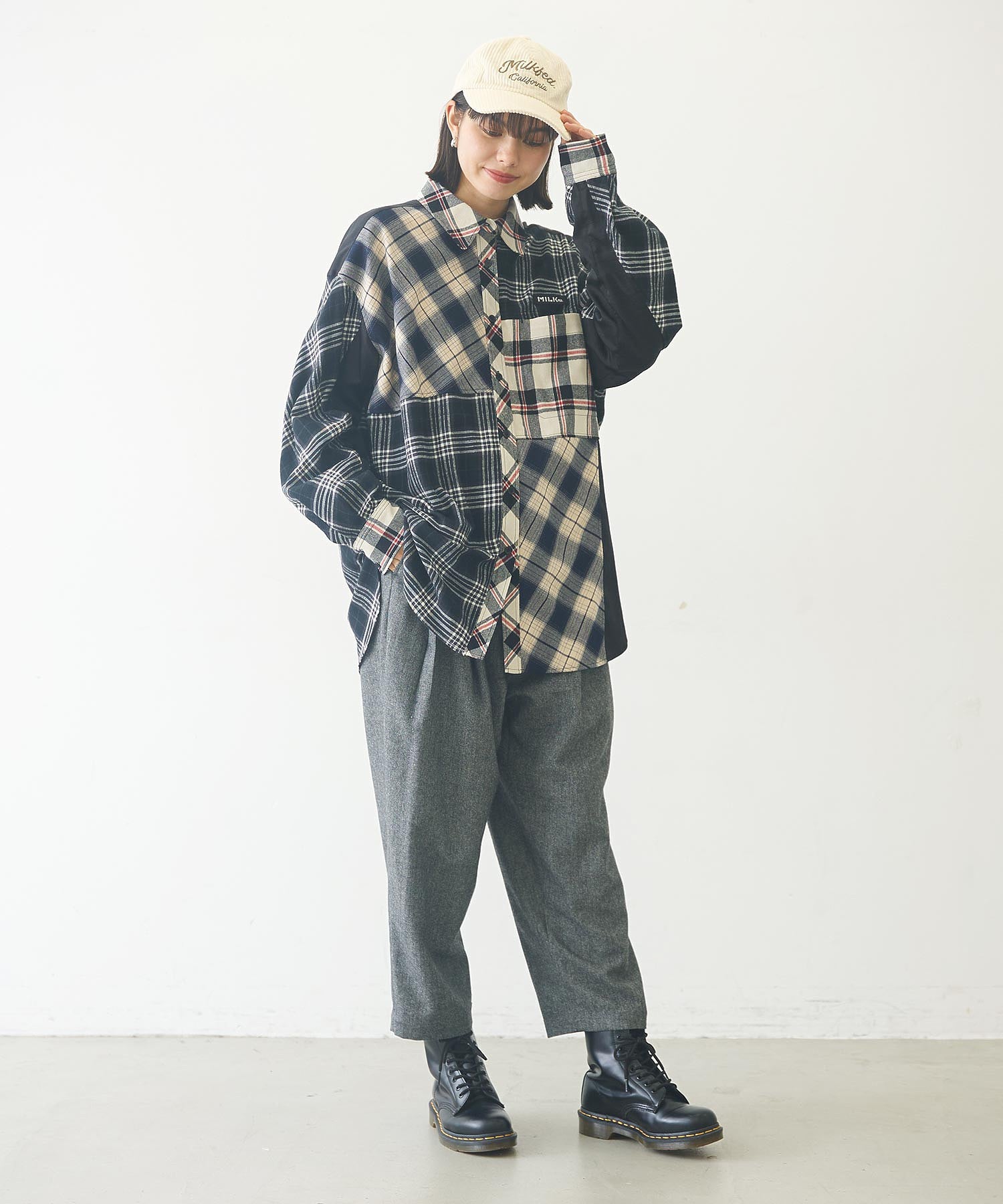 PLAID PATCHWORK SHIRT