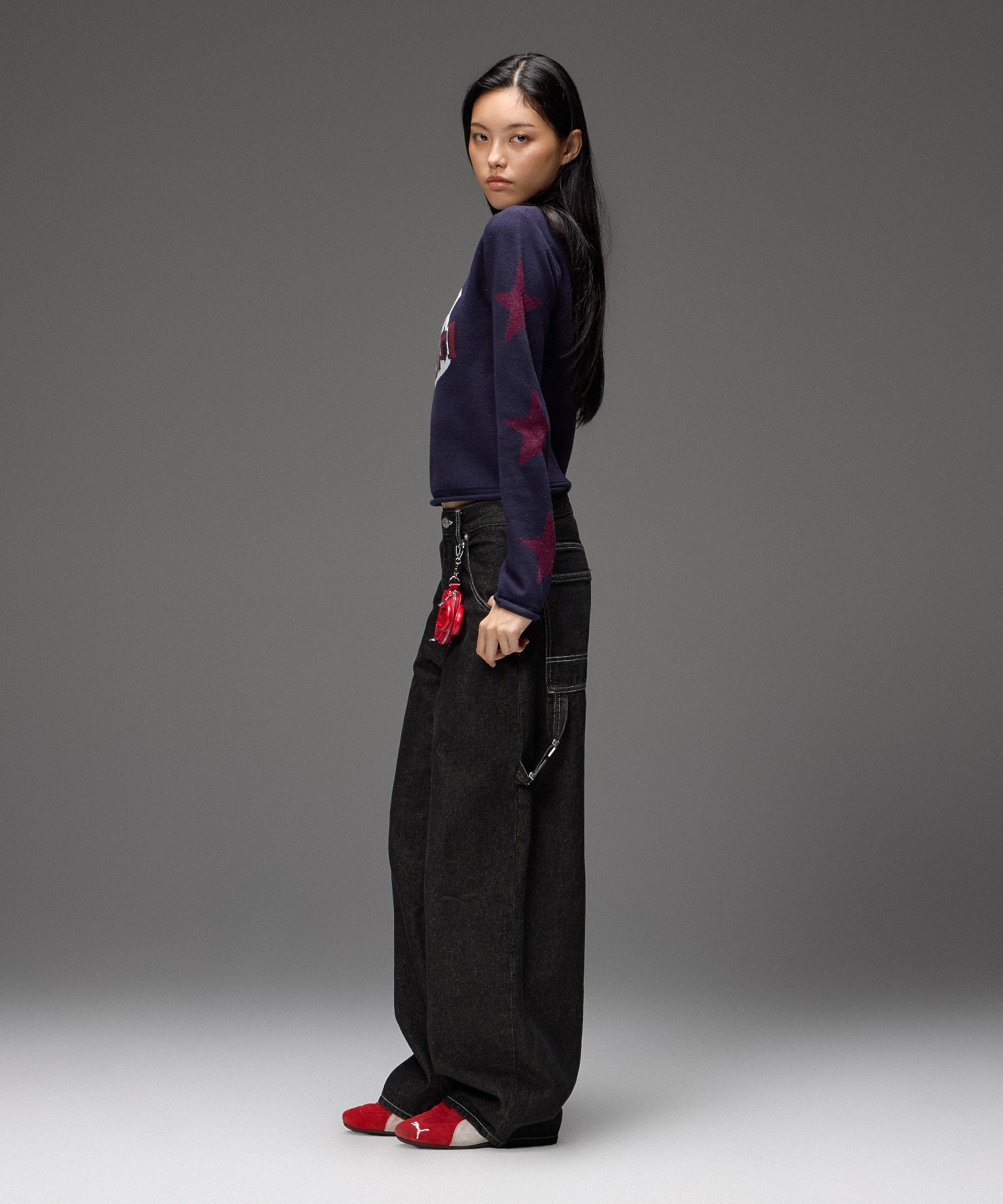 EMBLEM LOGO JACQUARD COMPACT KNIT TOP