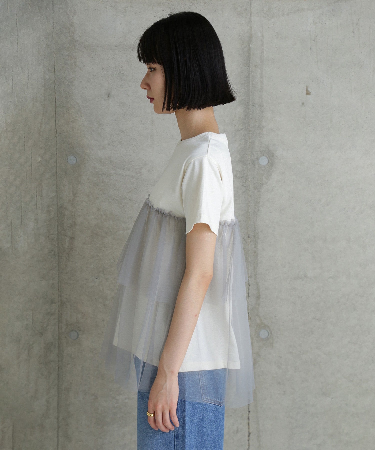 【WEB・一部店舗限定】チュールデザイントップス