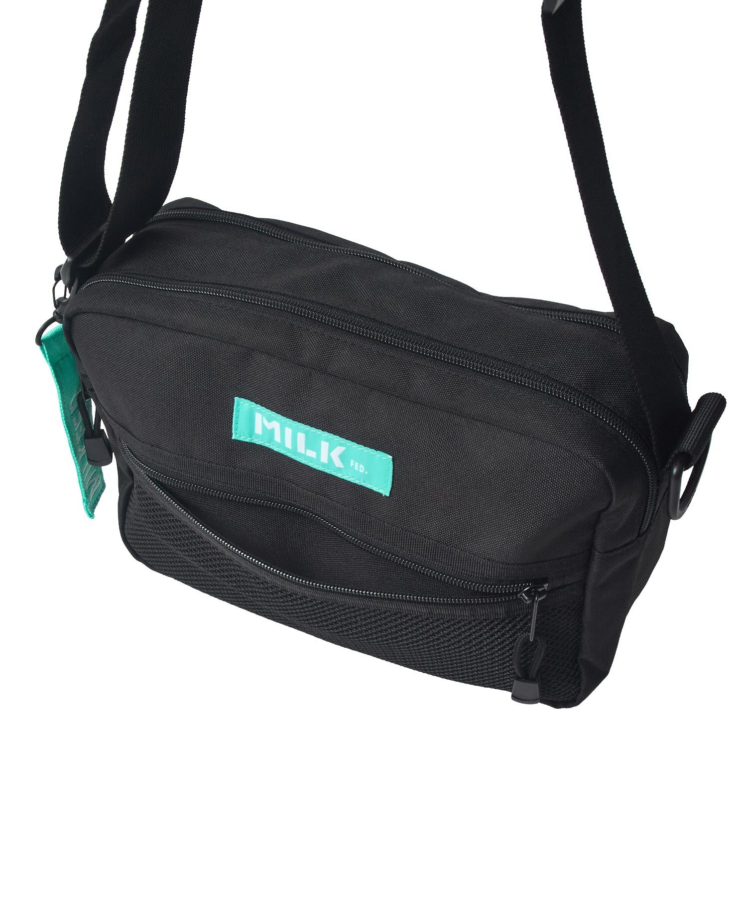 SHOULDER WIDE BAG MESH POCKET LtGREEN