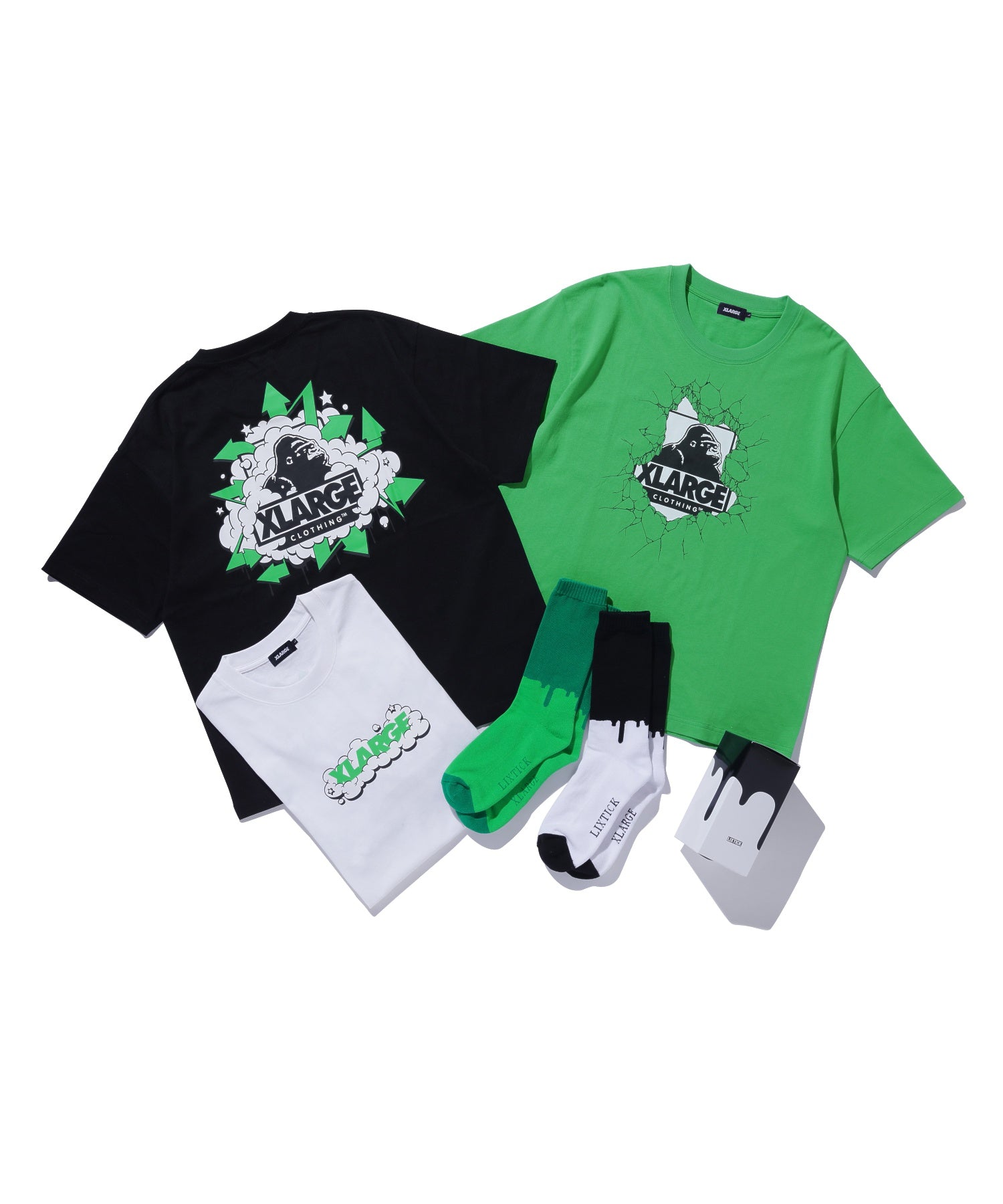XLARGE × LIXTICK DRIP SOCKS 2PACK HI