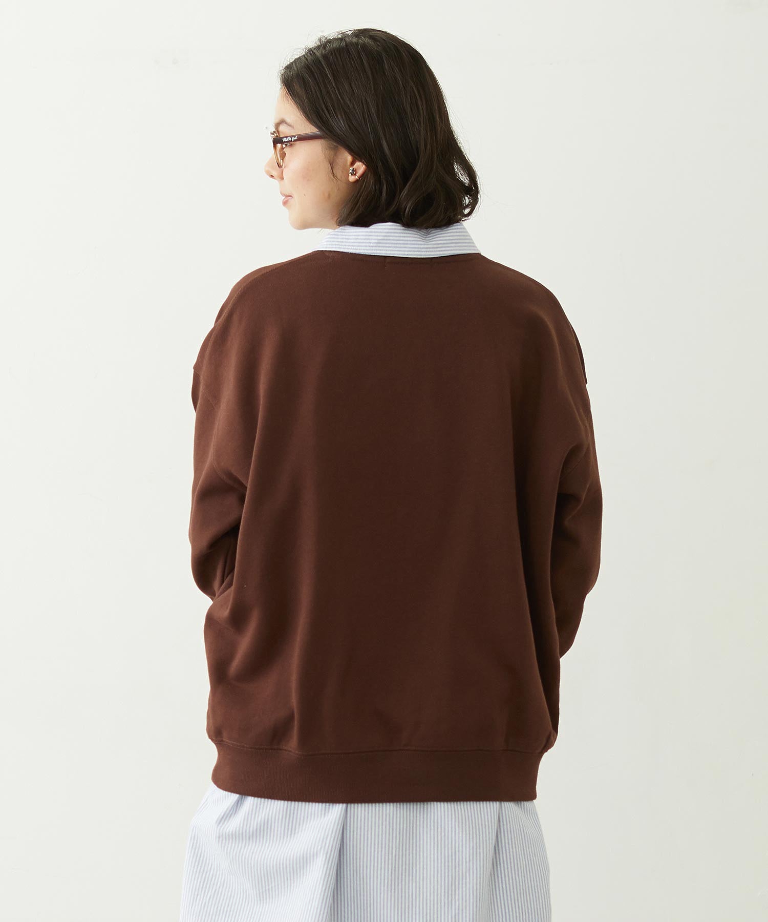 STENCIL LOGO WIDE CREW SWEAT TOP
