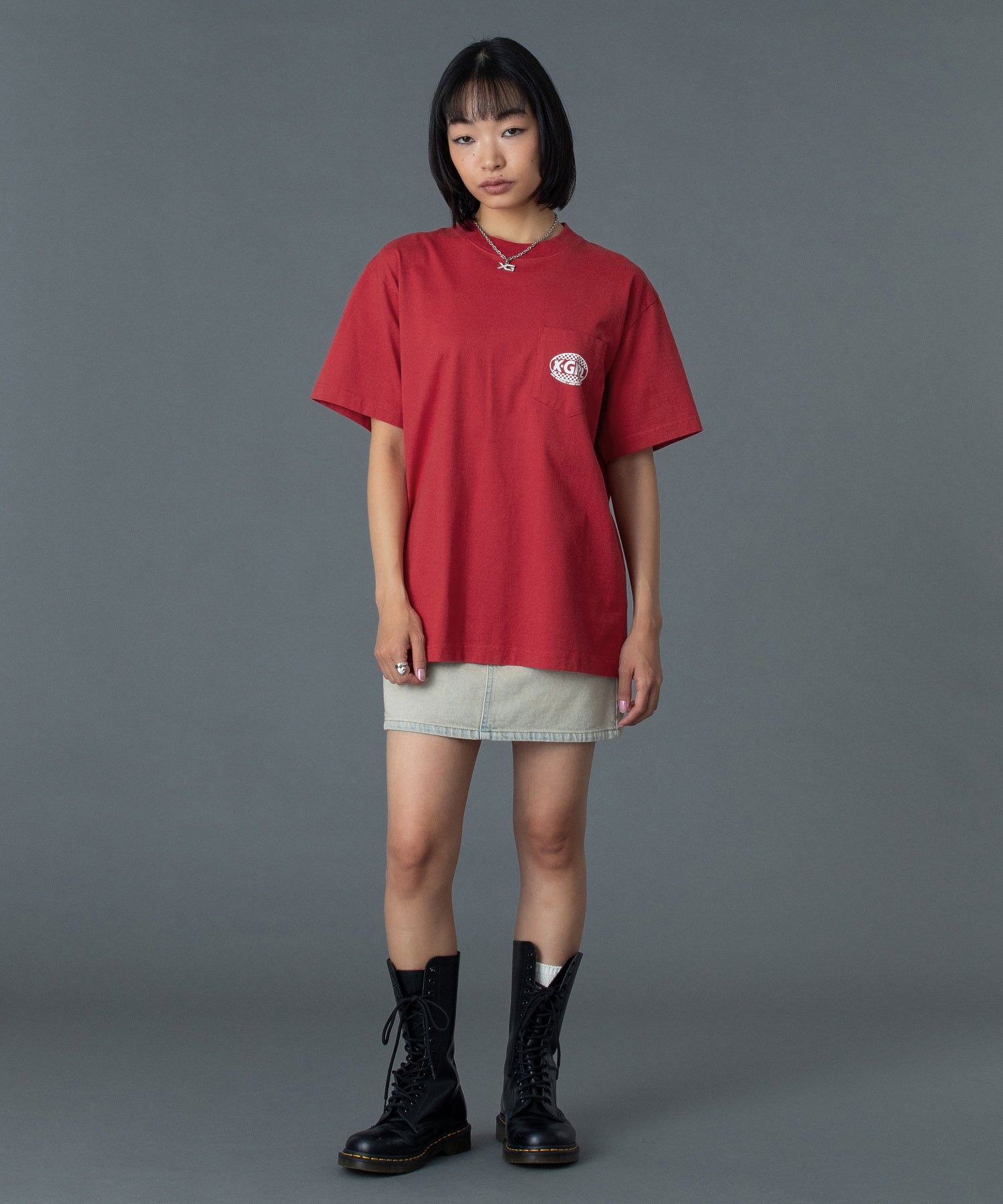 CHECKER OVAL LOGO POCKET S/S TEE