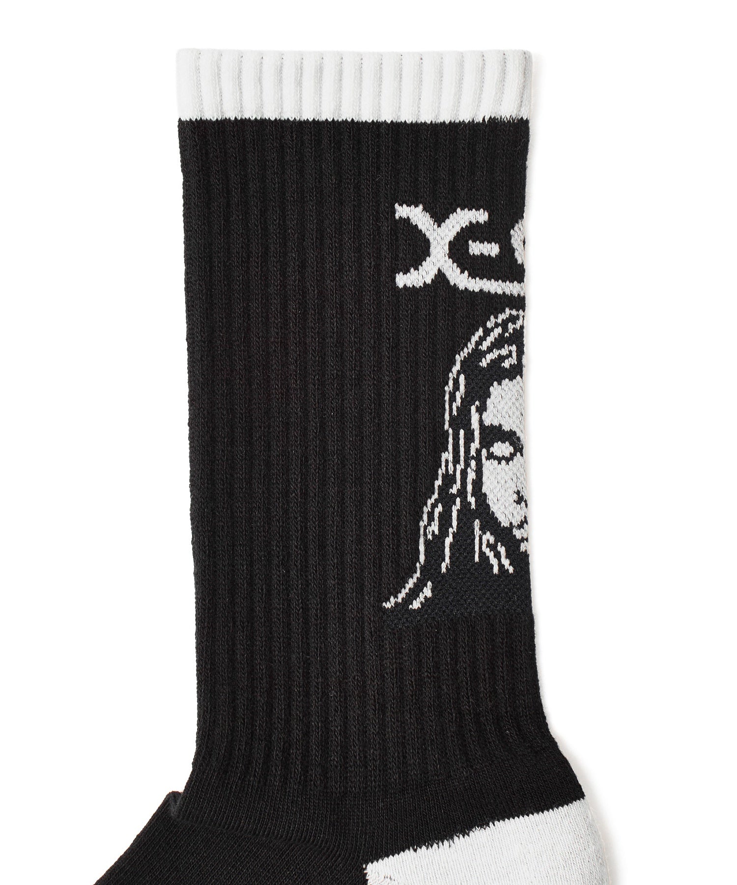 FACE JACQUARD RIBBED SOCKS