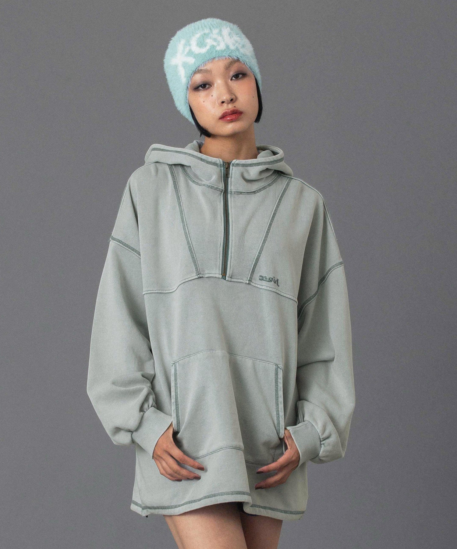 BLEACHED ANORAK SWEAT TOP