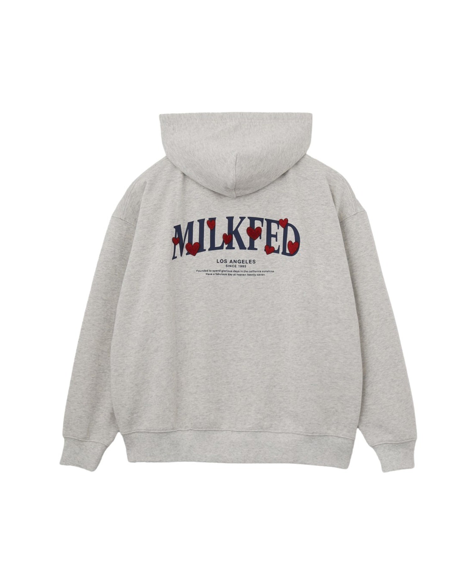 HEART EMBROIDERED LOGO ZIP UP HOODIE