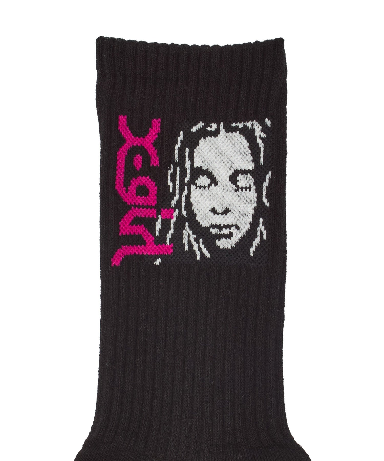 SIDE LOGO FACE RIBBED SOCKS