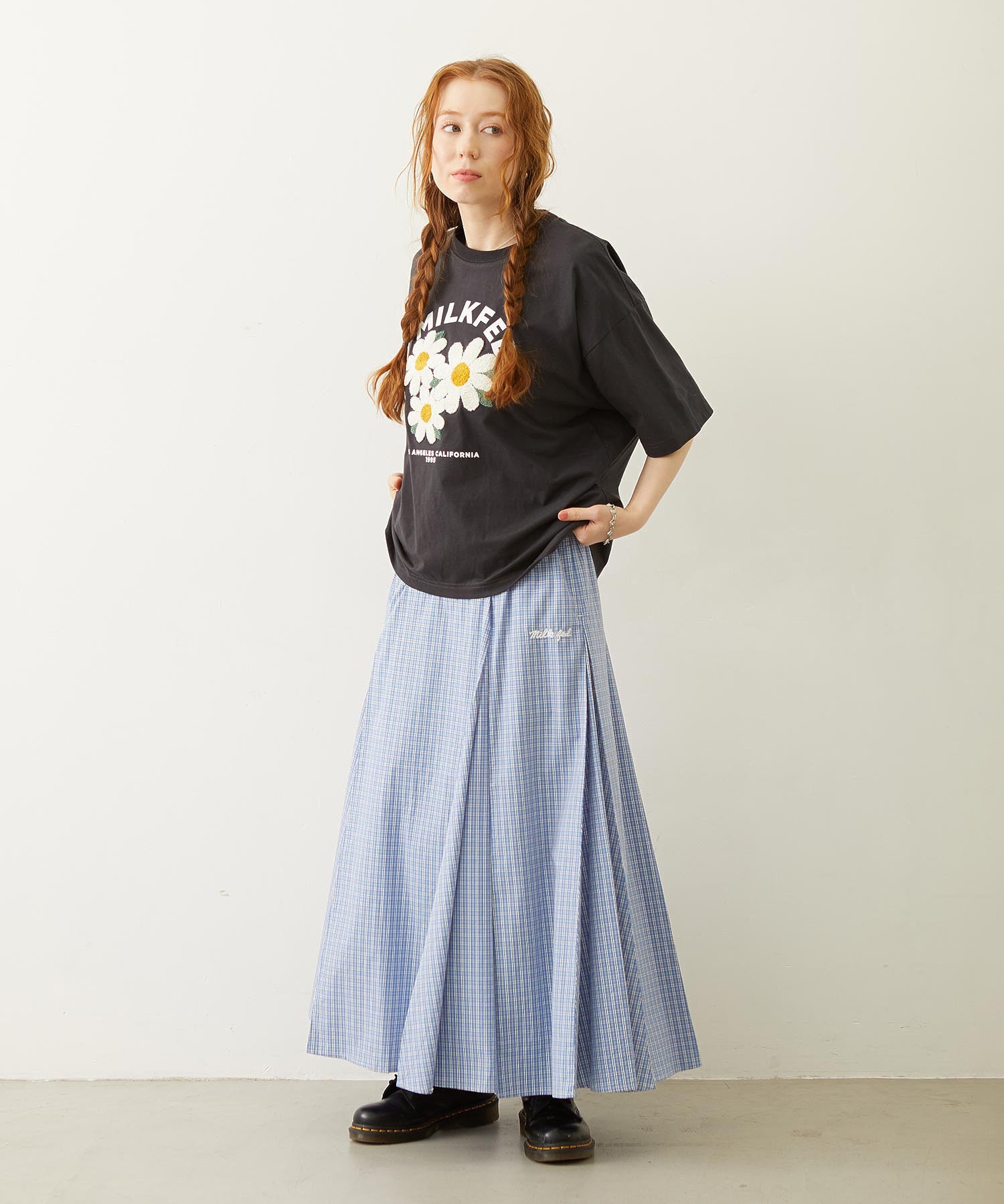 PLAID PATTERN LONG SKIRT