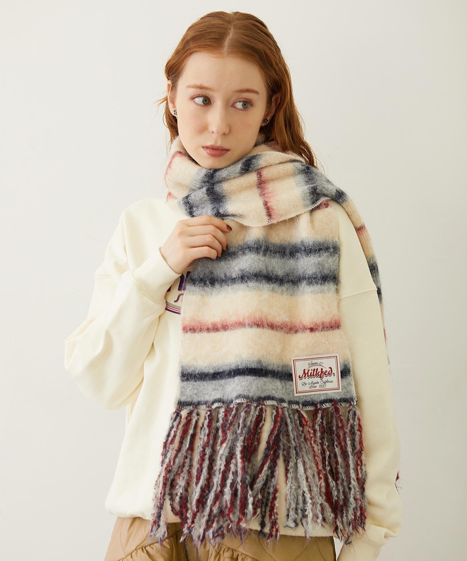 STRIPED FRINGE STOLE