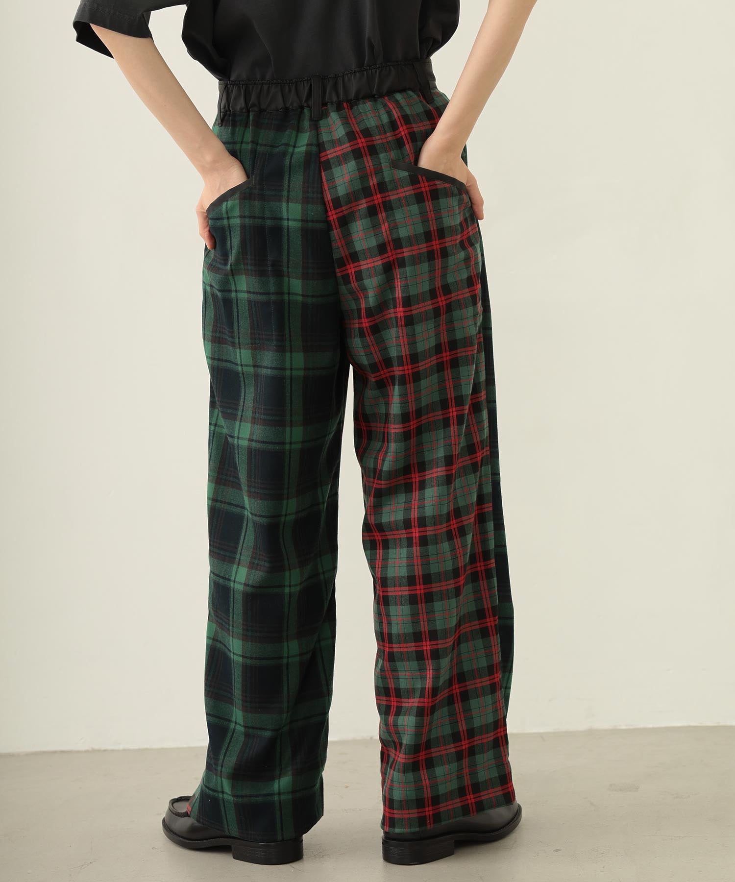 COMBINATION PLAID PANTS