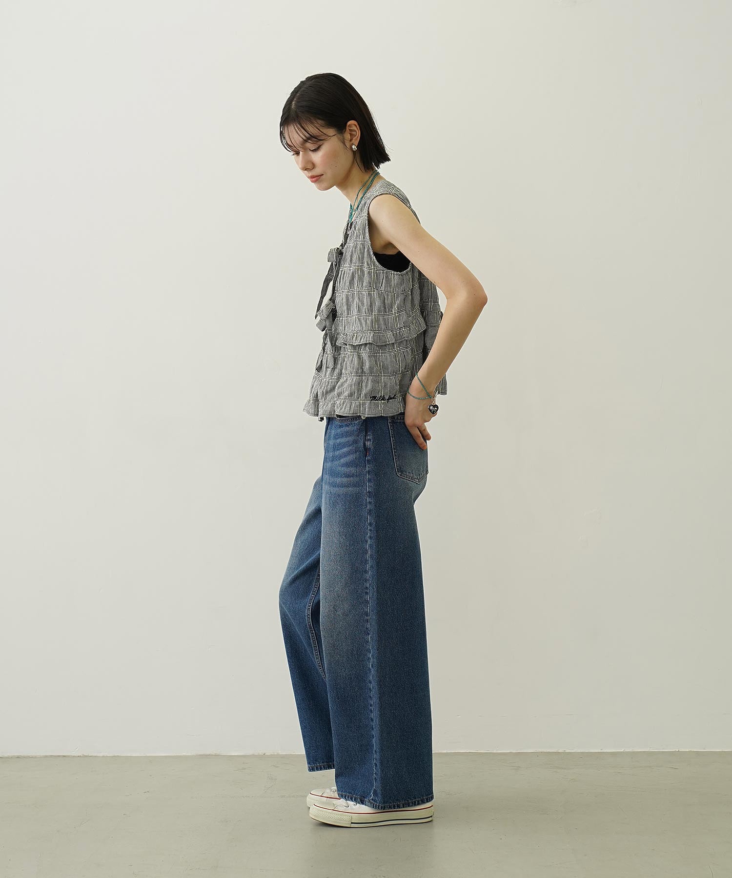 COOPER HEART WIDE DENIM PANTS