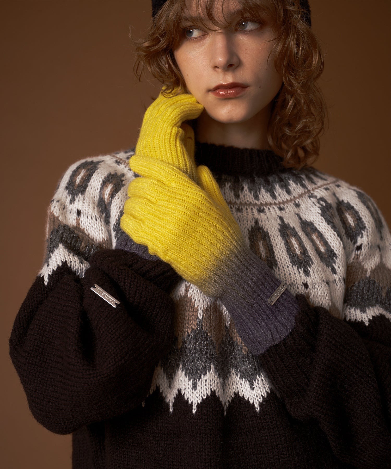 GRADIENT COLOR KNIT GLOVES DISPATCHER NO.8