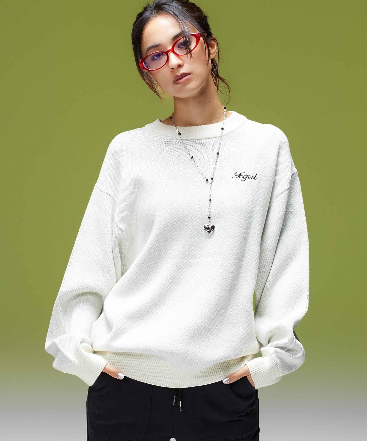 FACE BACK JACQUARD KNIT TOP