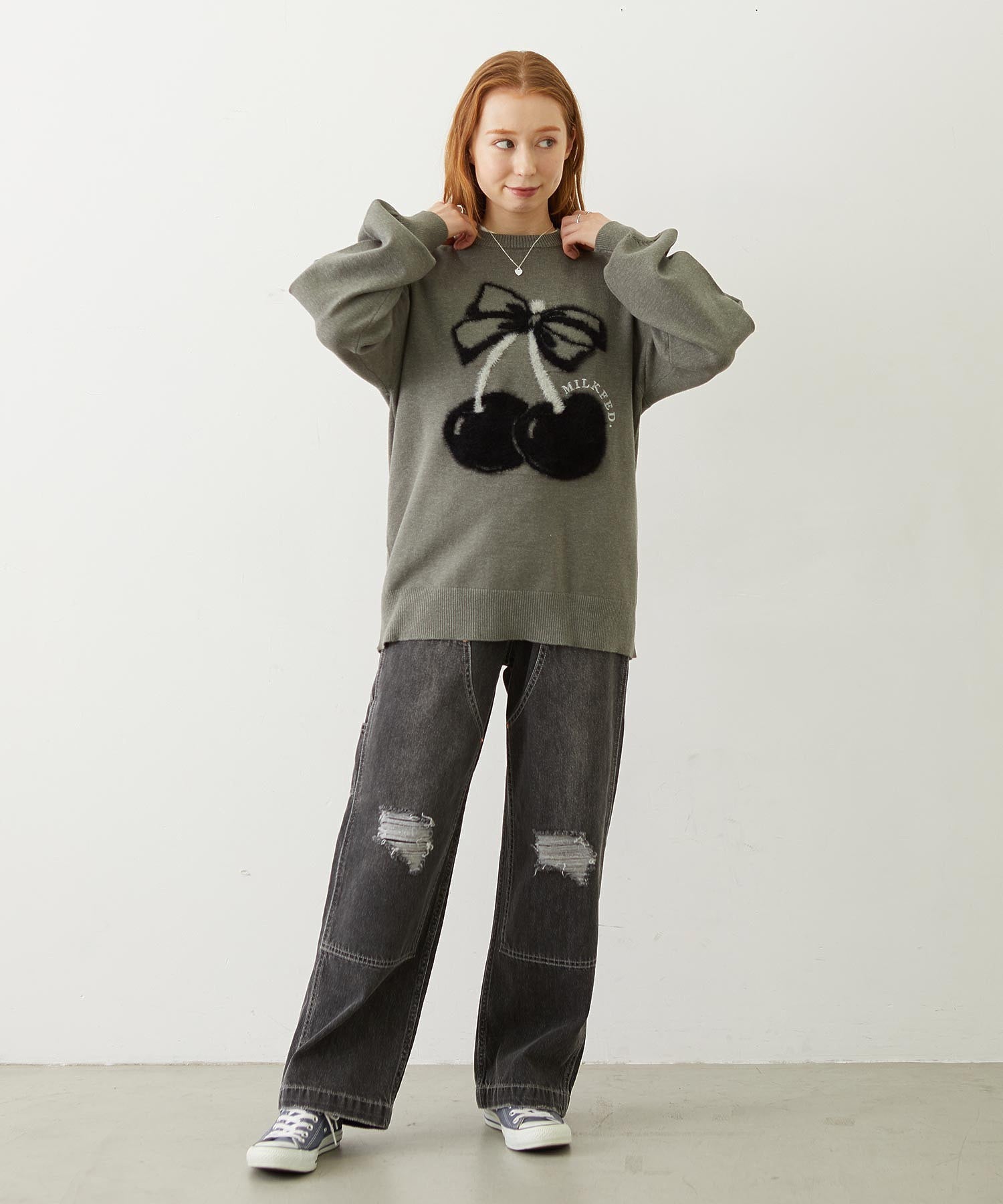 CHERRY LOGO KNIT TOP