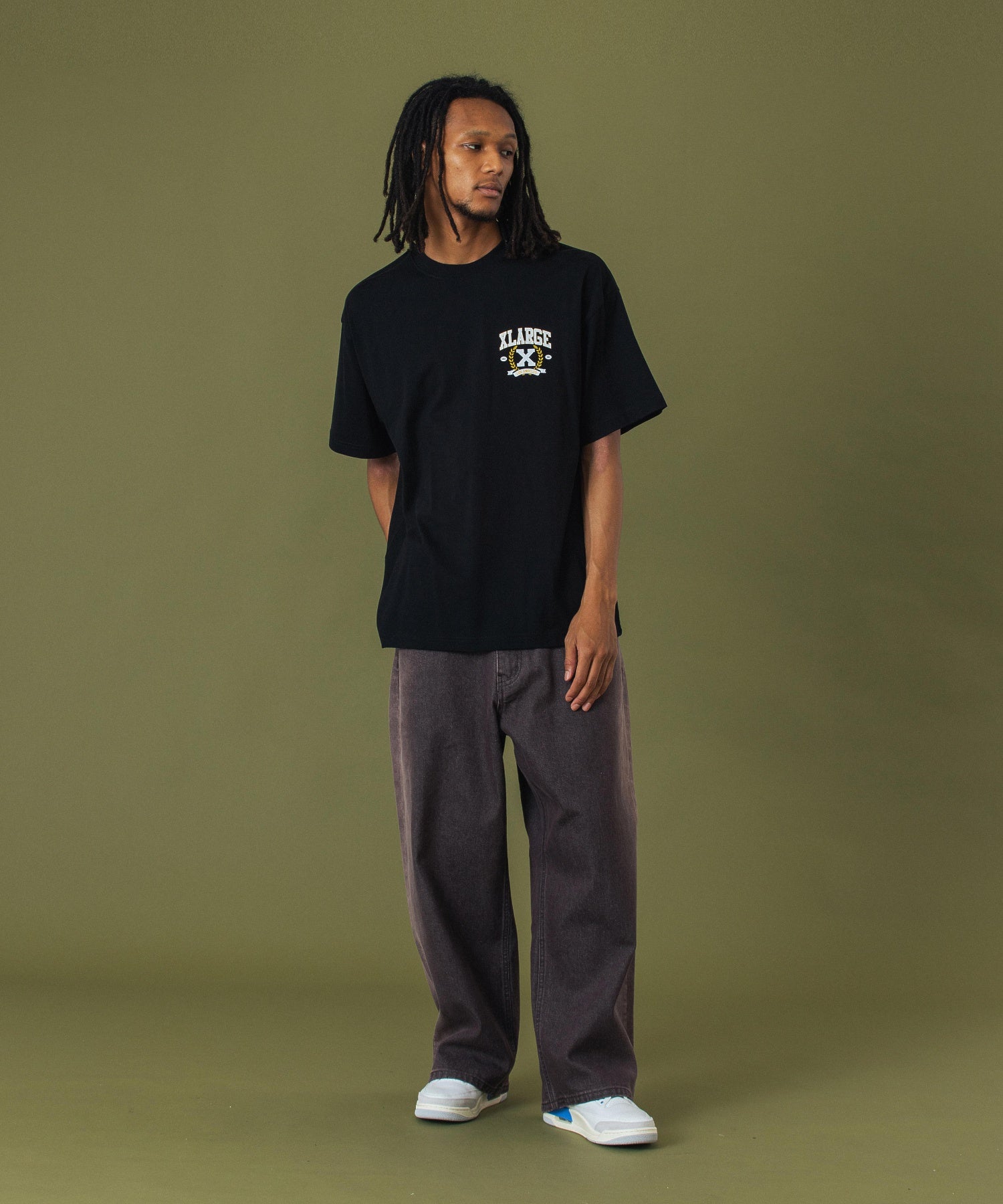 SIDE FADED BAGGY DENIM PANTS