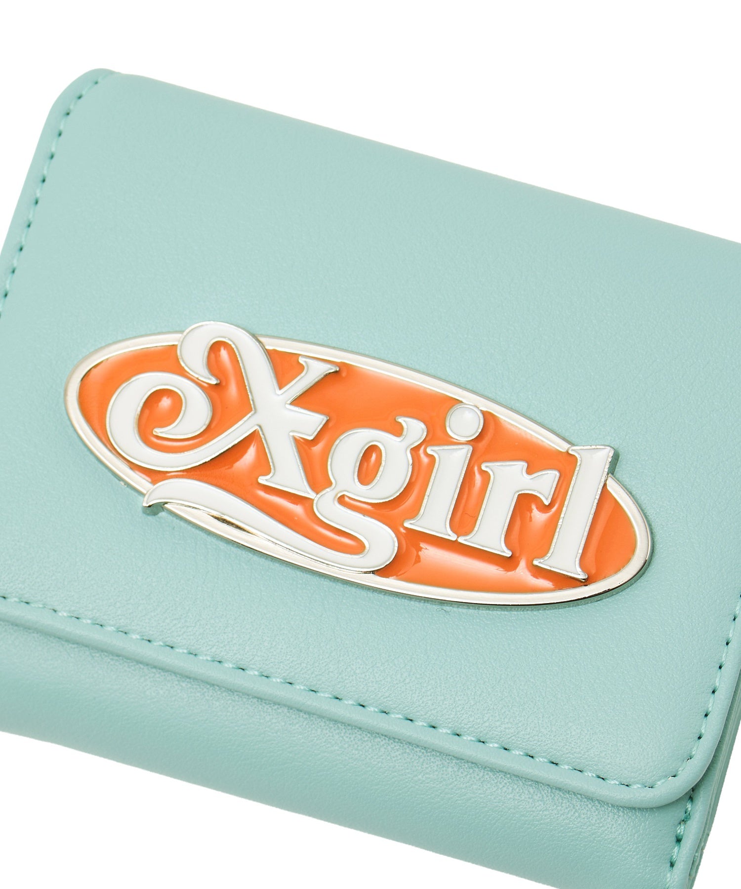OVAL LOGO CLASP FAUX LEATHER MINI WALLET