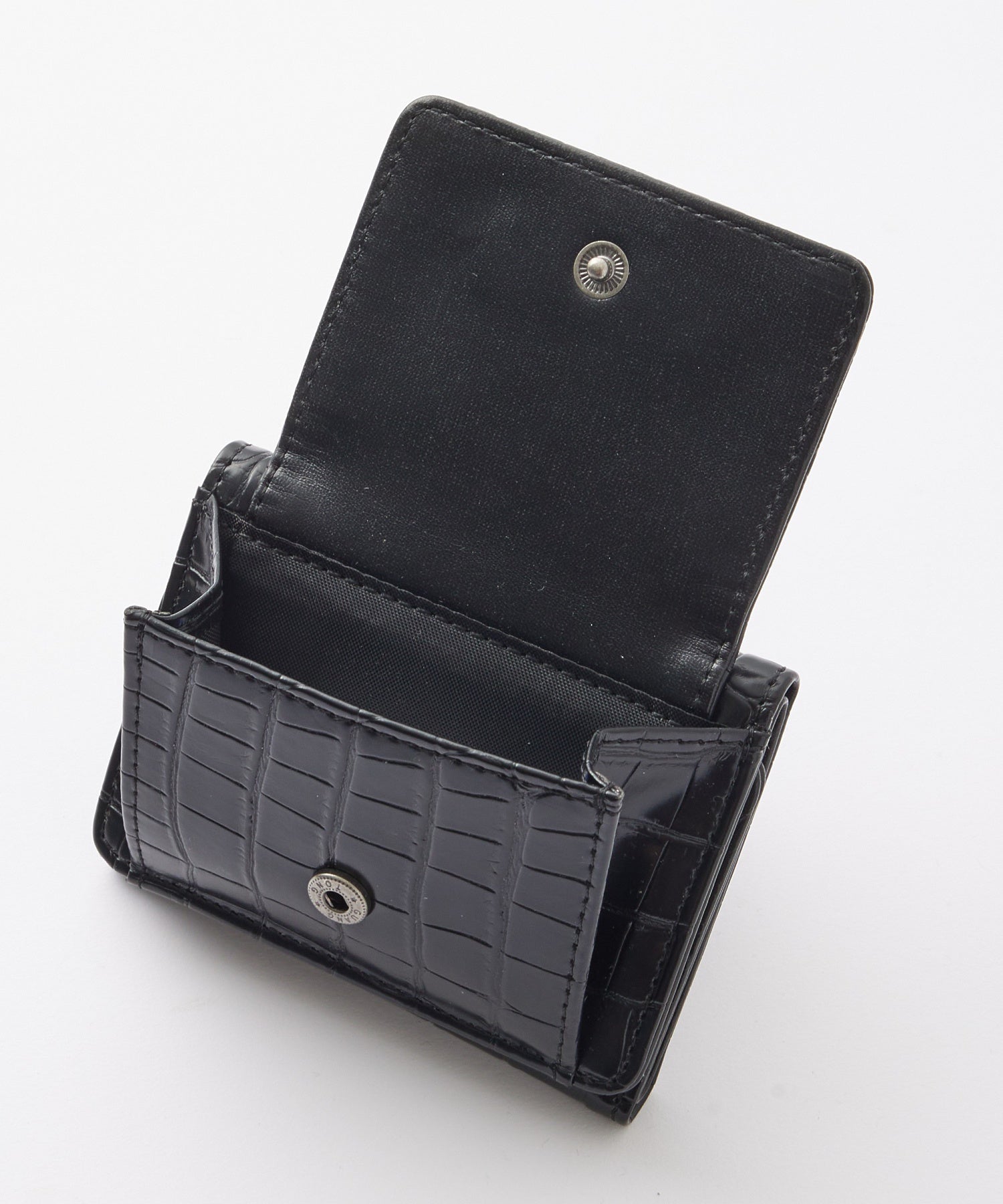 MILLS LOGO FAUX CROCO MINI WALLET