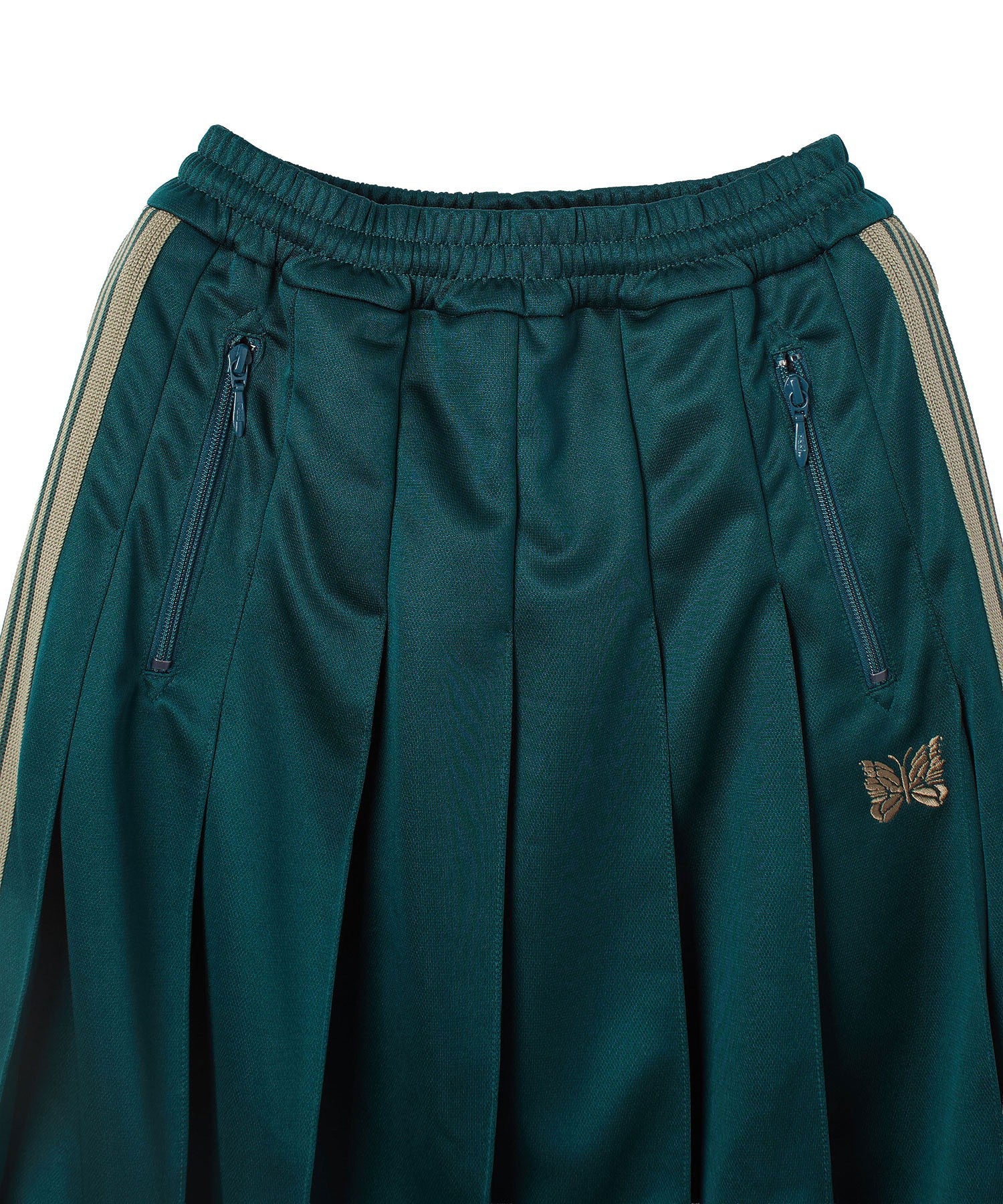 NEEDLES/PLEATED TRACK SKIRT POLY SMOOTH