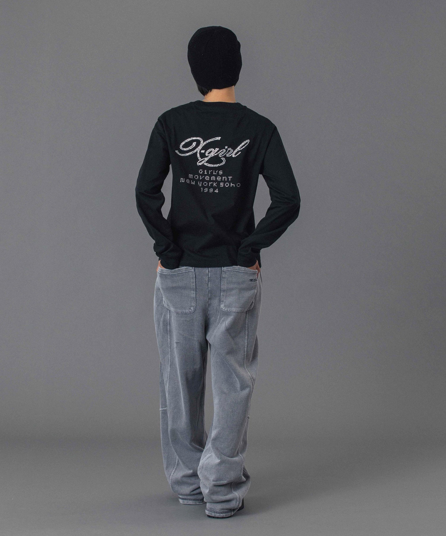 RHINESTONE COMBINATION LOGO L/S TEE