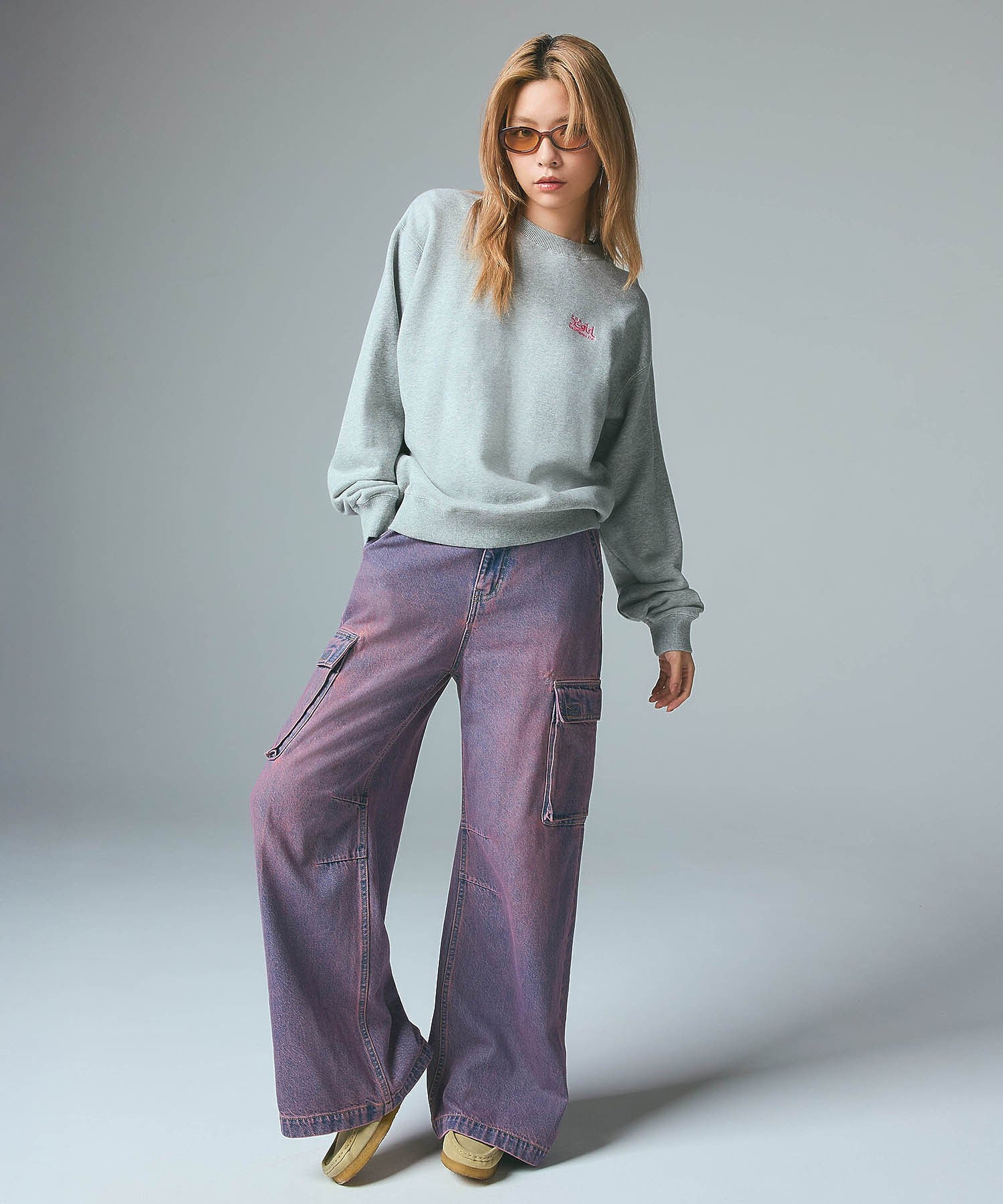 CURSIVE LOGO DENIM CARGO PANTS