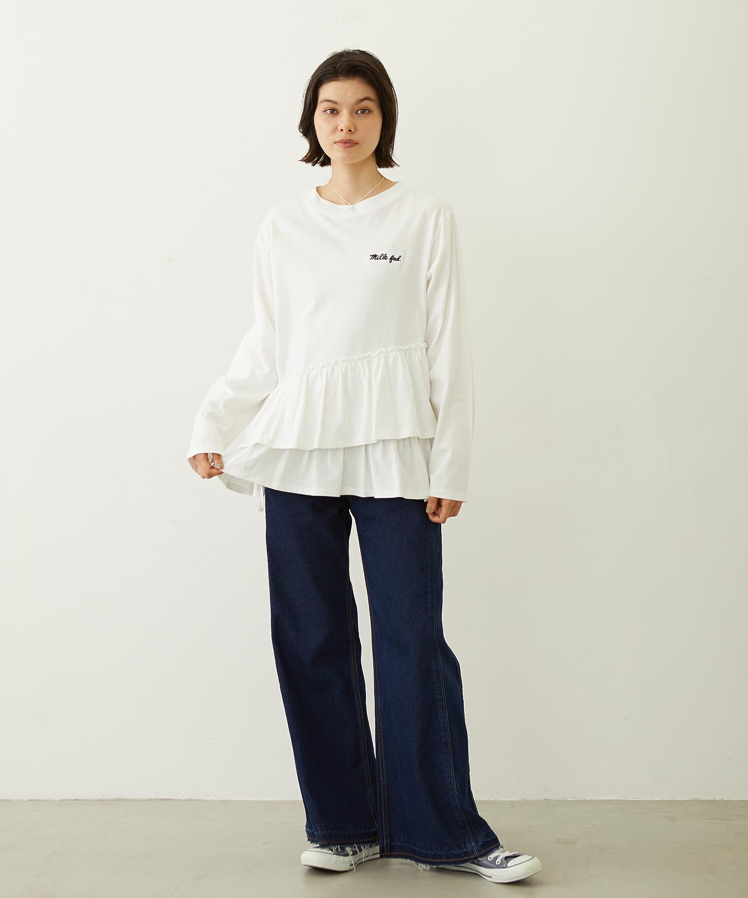 ASYMMETRIC FRILL TOP