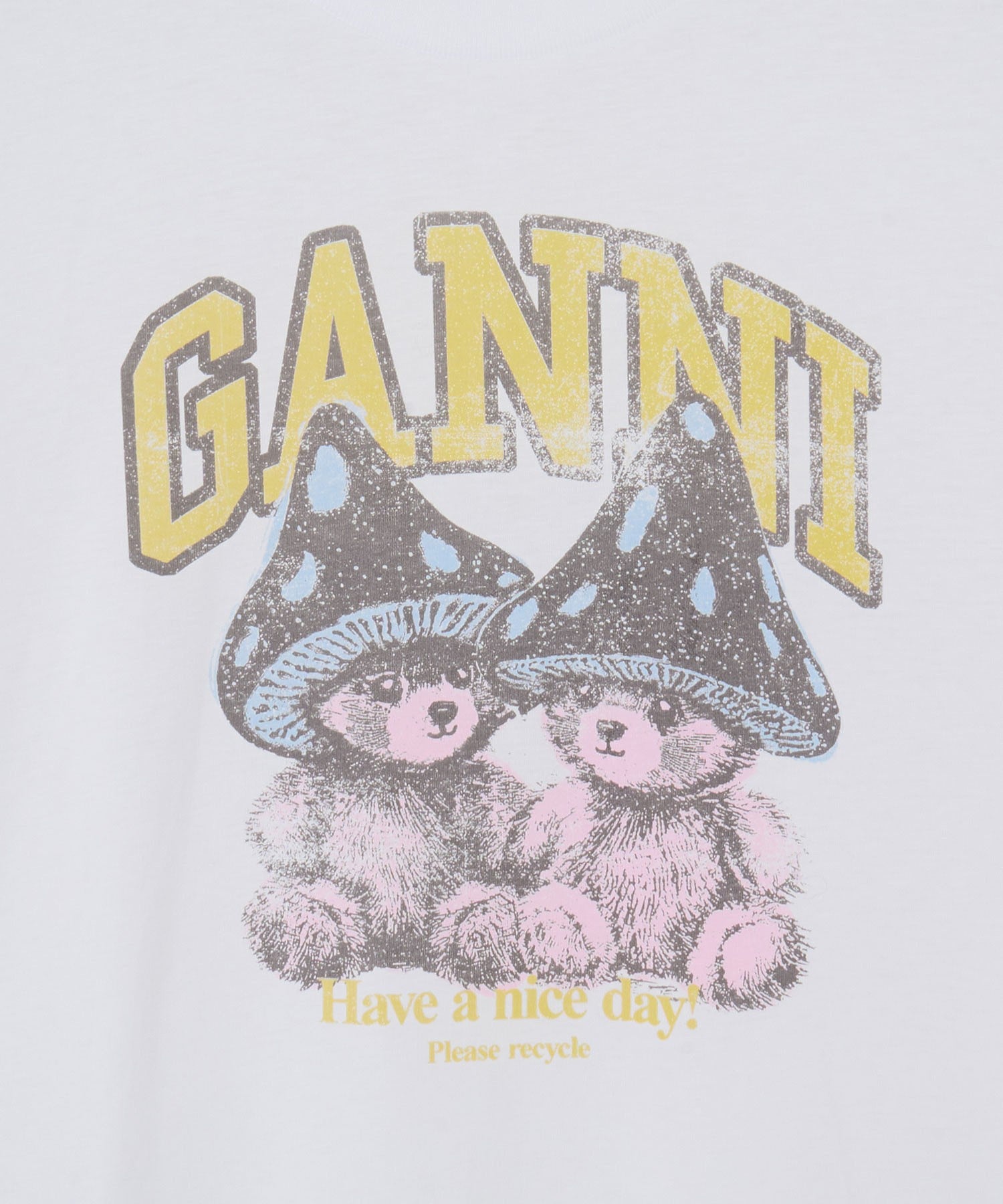 GANNI/BASIC COTTON JERSEY LONGSLEEVE TEDDY MUSHROOM