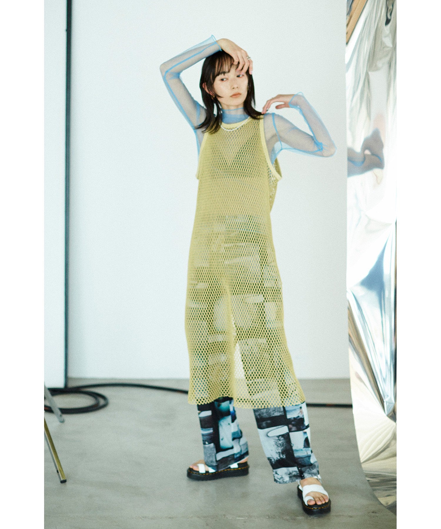 CREOLME/メッシュタンクワンピース